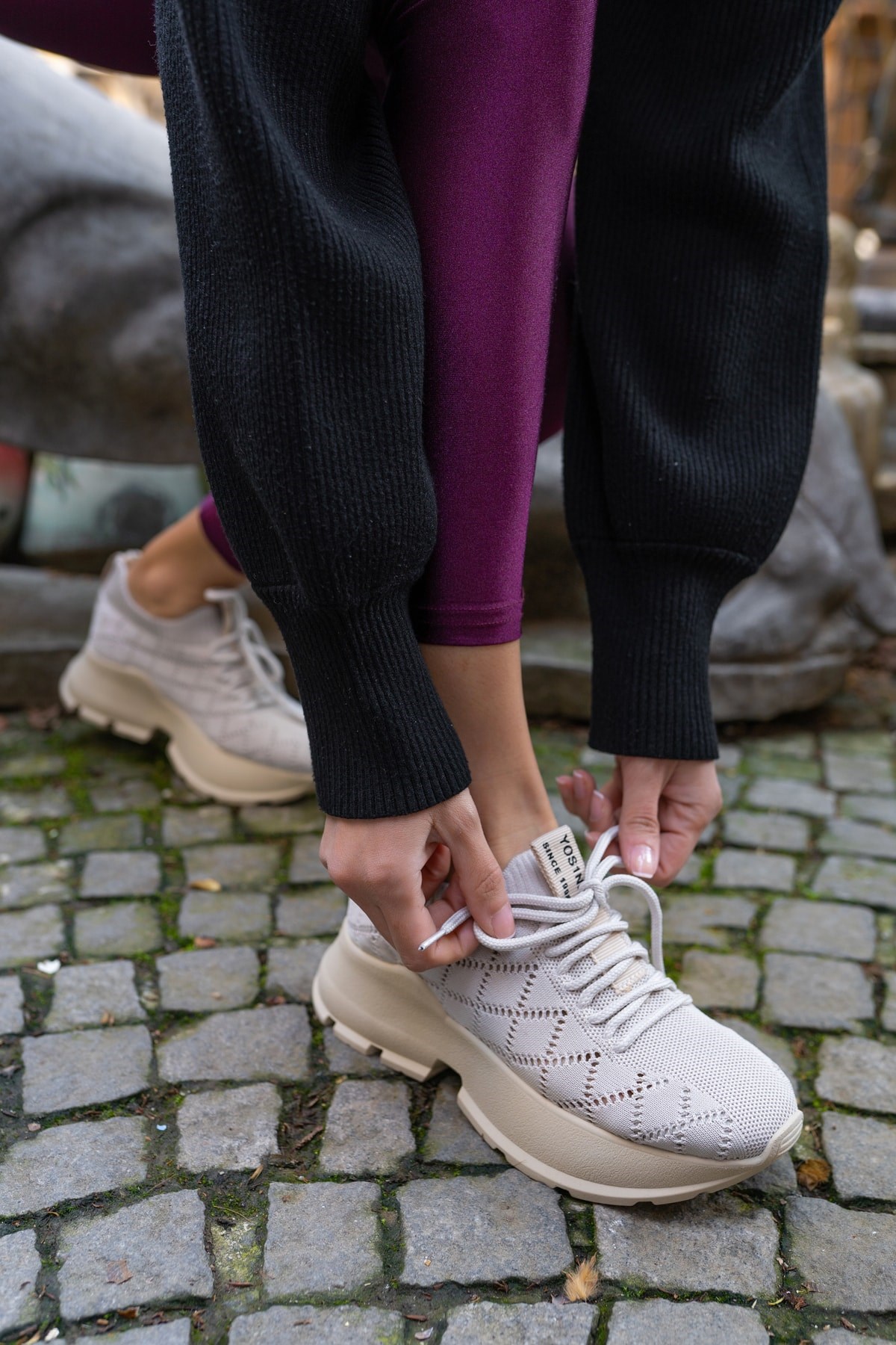 Yannis Kadin Pudra Trıko Sneakers