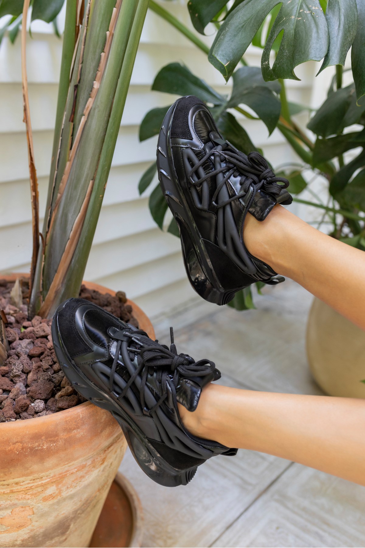 BLANCO KADİN SİYAH PARASUT KUMAŞ DETAY SNEAKER