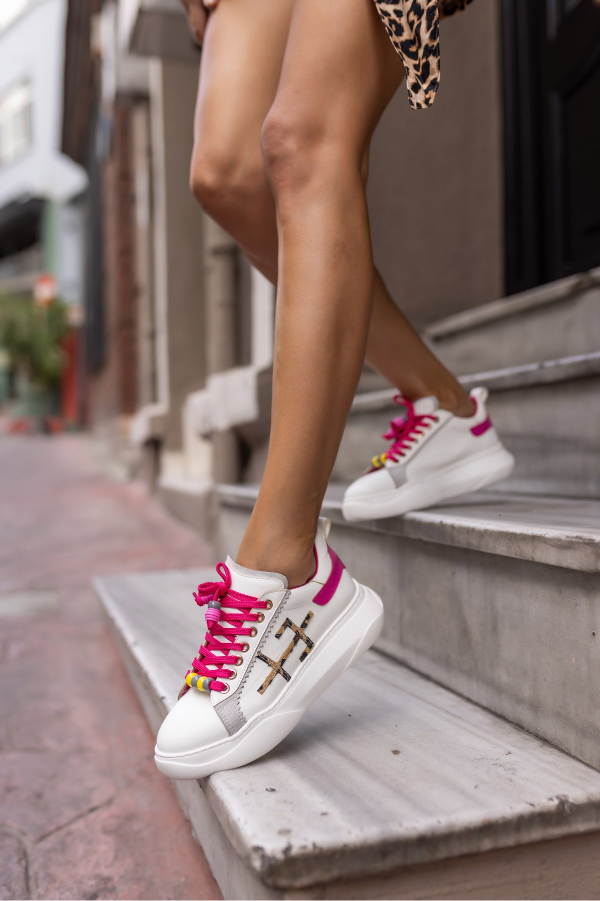 REPSO KADIN BEYAZ FUSYA BAGCIKLI EVA TABAN SNEAKER