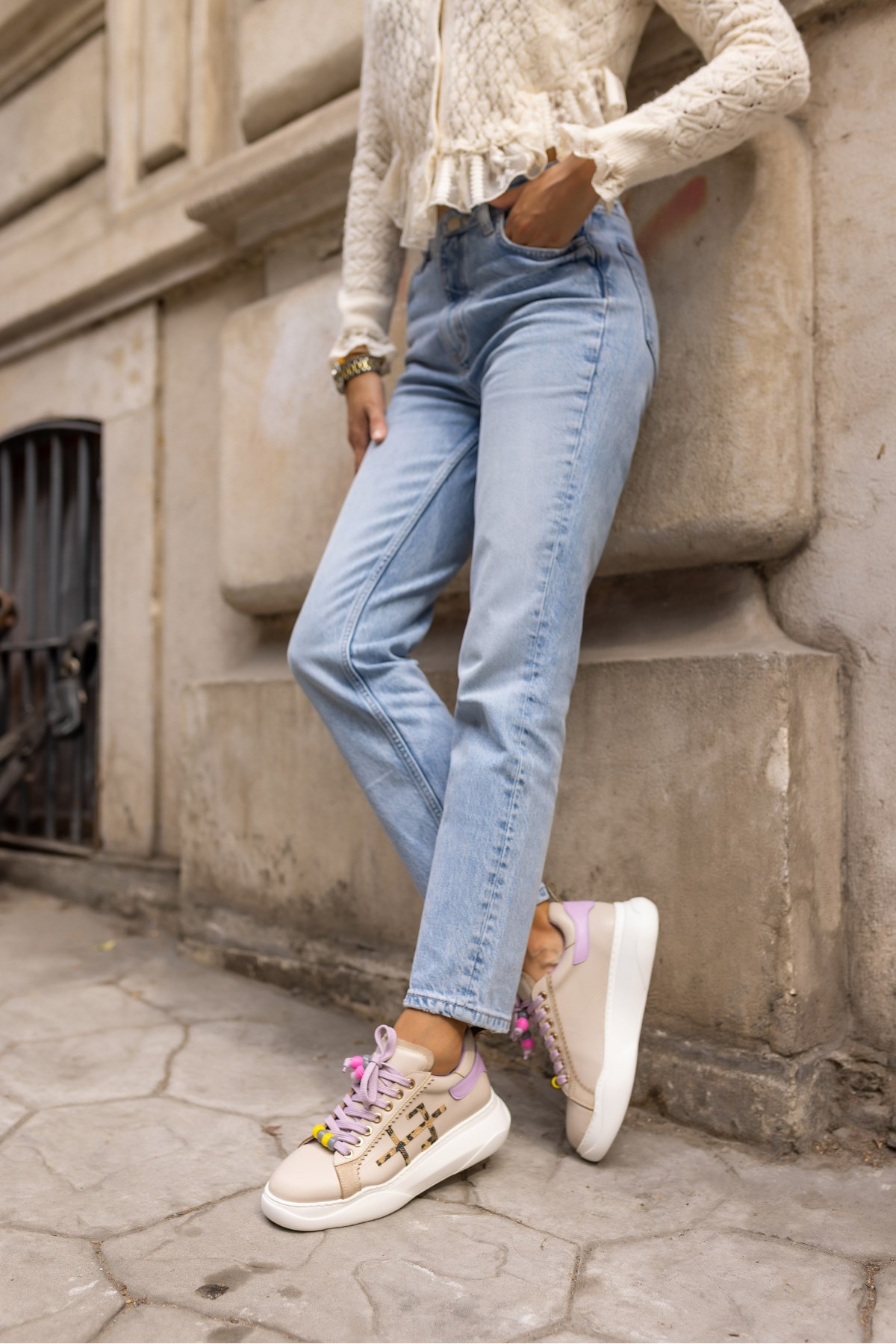 REPSO KADIN KUM LİLA BAGCIK DETAY EVA TABAN SNEAKER
