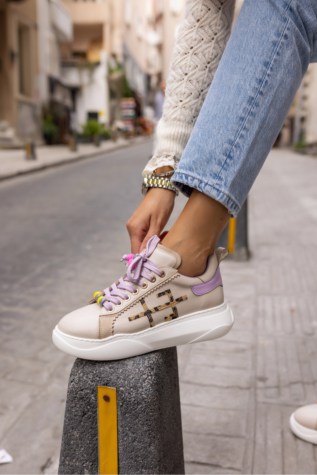 REPSO KADIN KUM LİLA BAGCIK DETAY EVA TABAN SNEAKER