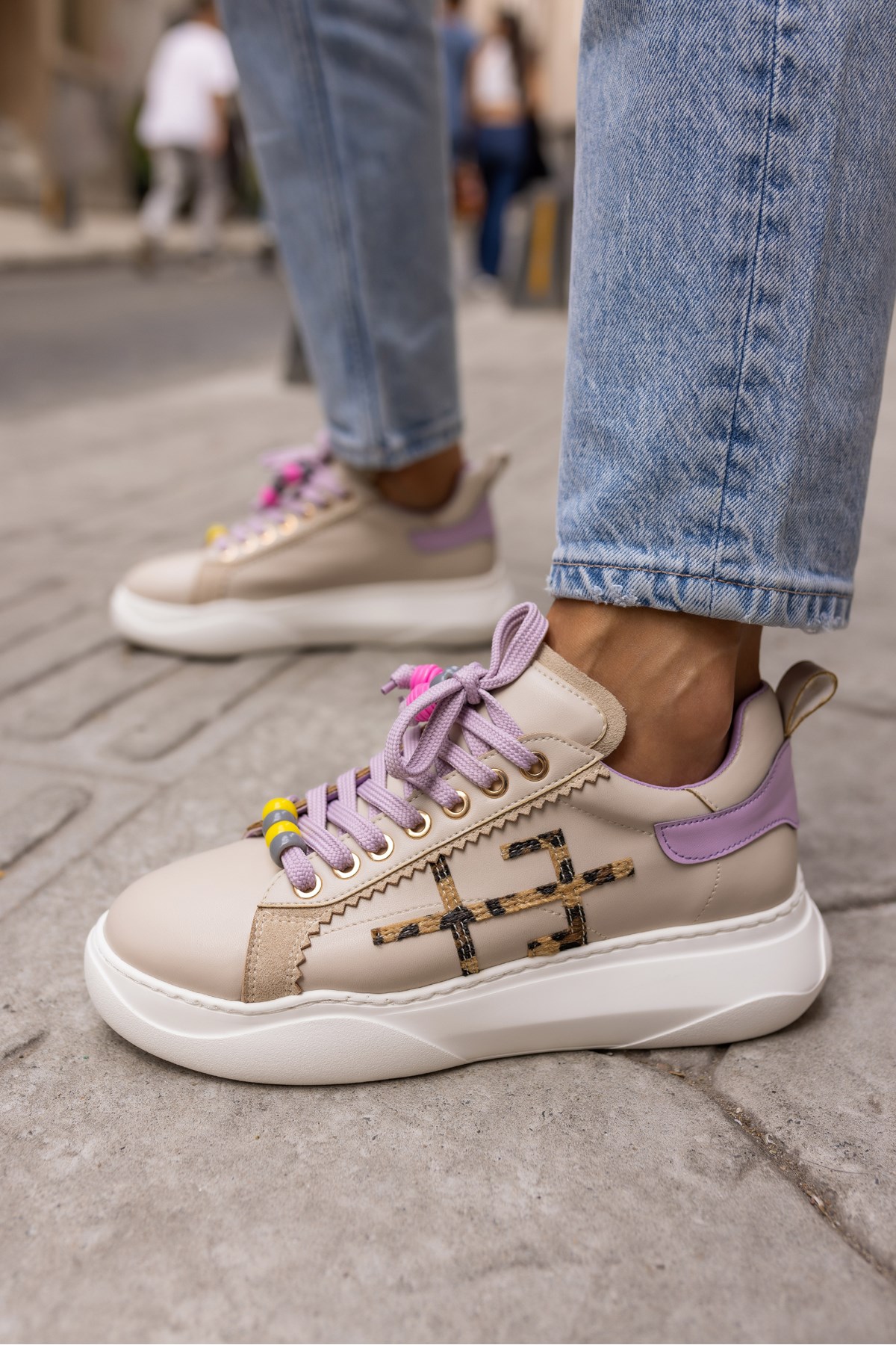 REPSO KADIN KUM LİLA BAGCIK DETAY EVA TABAN SNEAKER