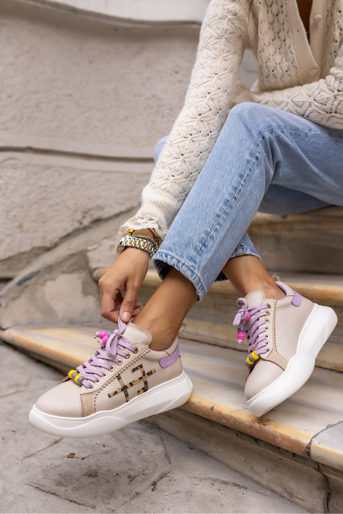 REPSO KADIN KUM LİLA BAGCIK DETAY EVA TABAN SNEAKER