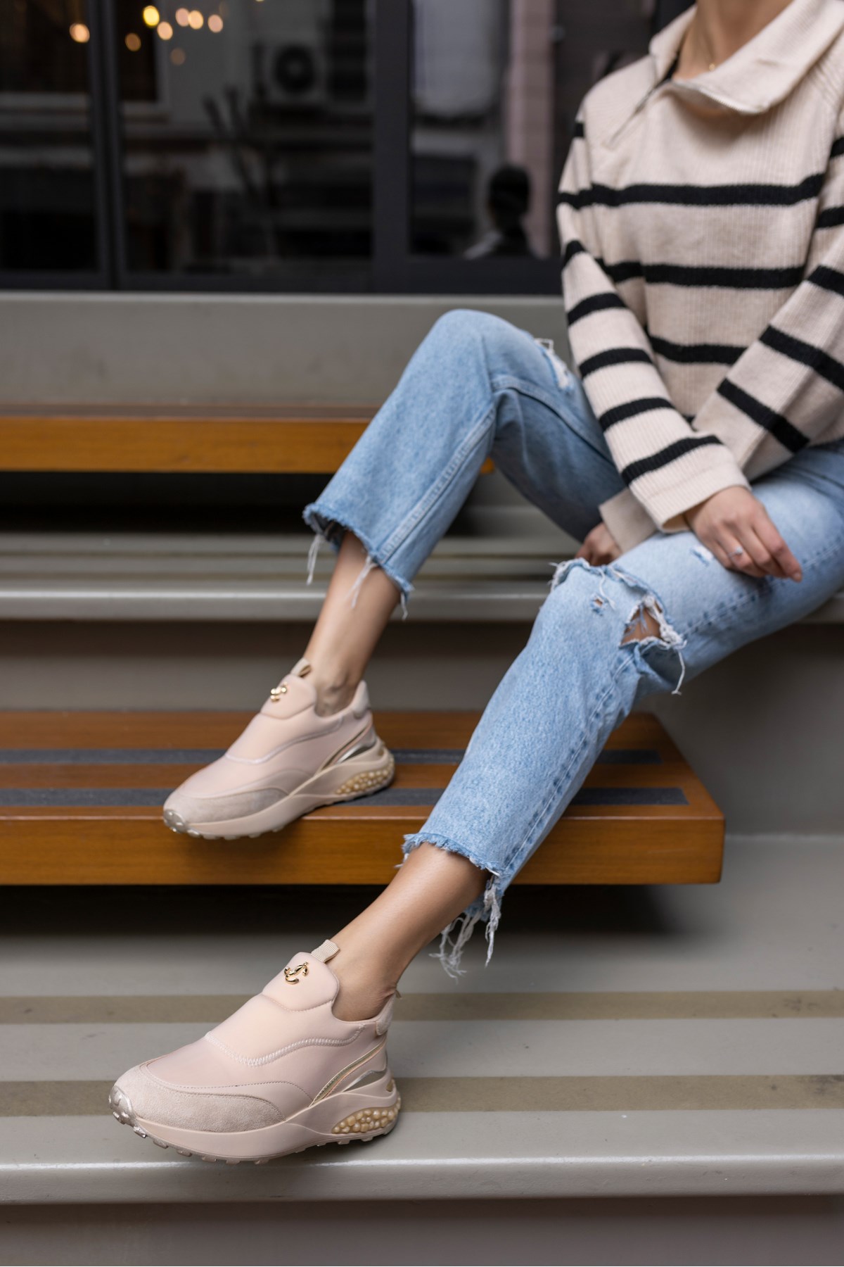 JEREMA KADIN BEJ SCUBA KUMAŞ SNEAKER