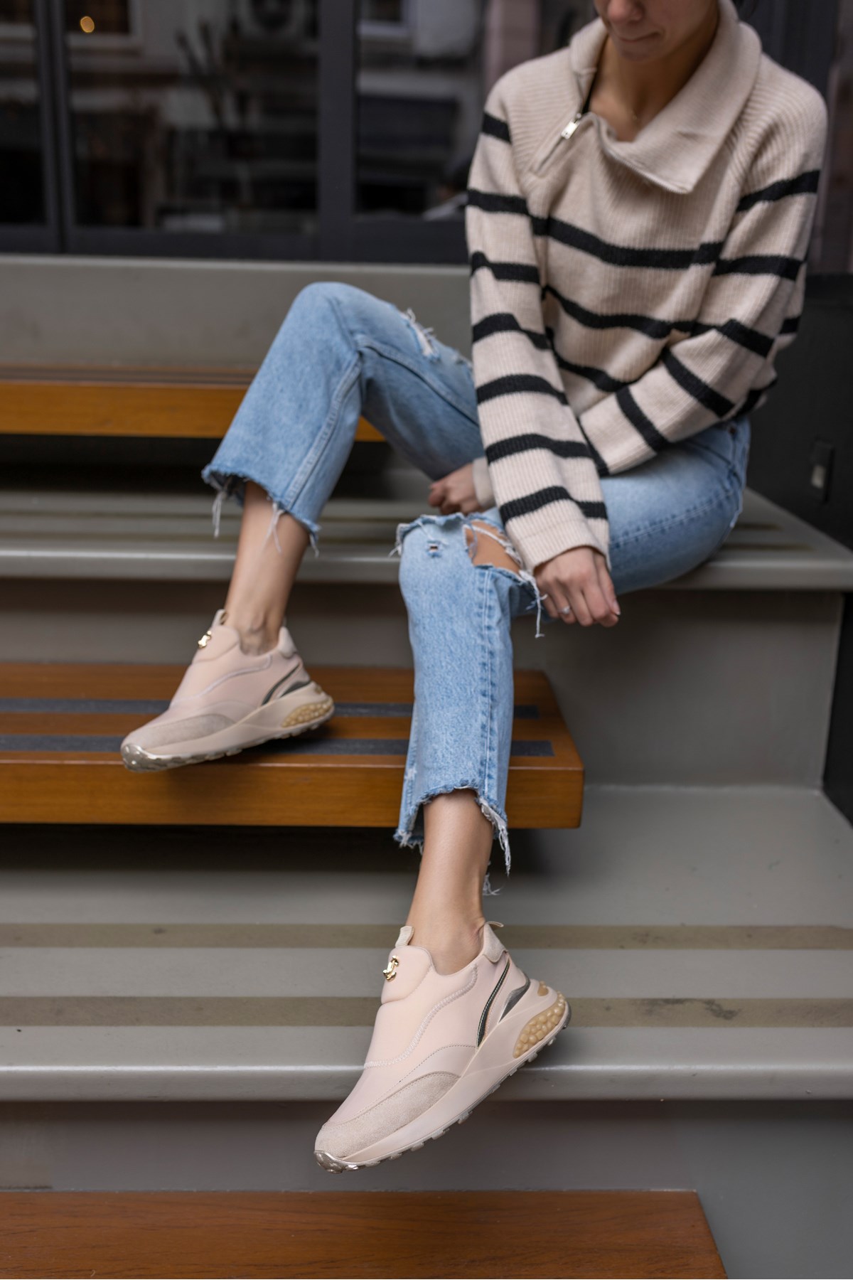 JEREMA KADIN BEJ SCUBA KUMAŞ SNEAKER