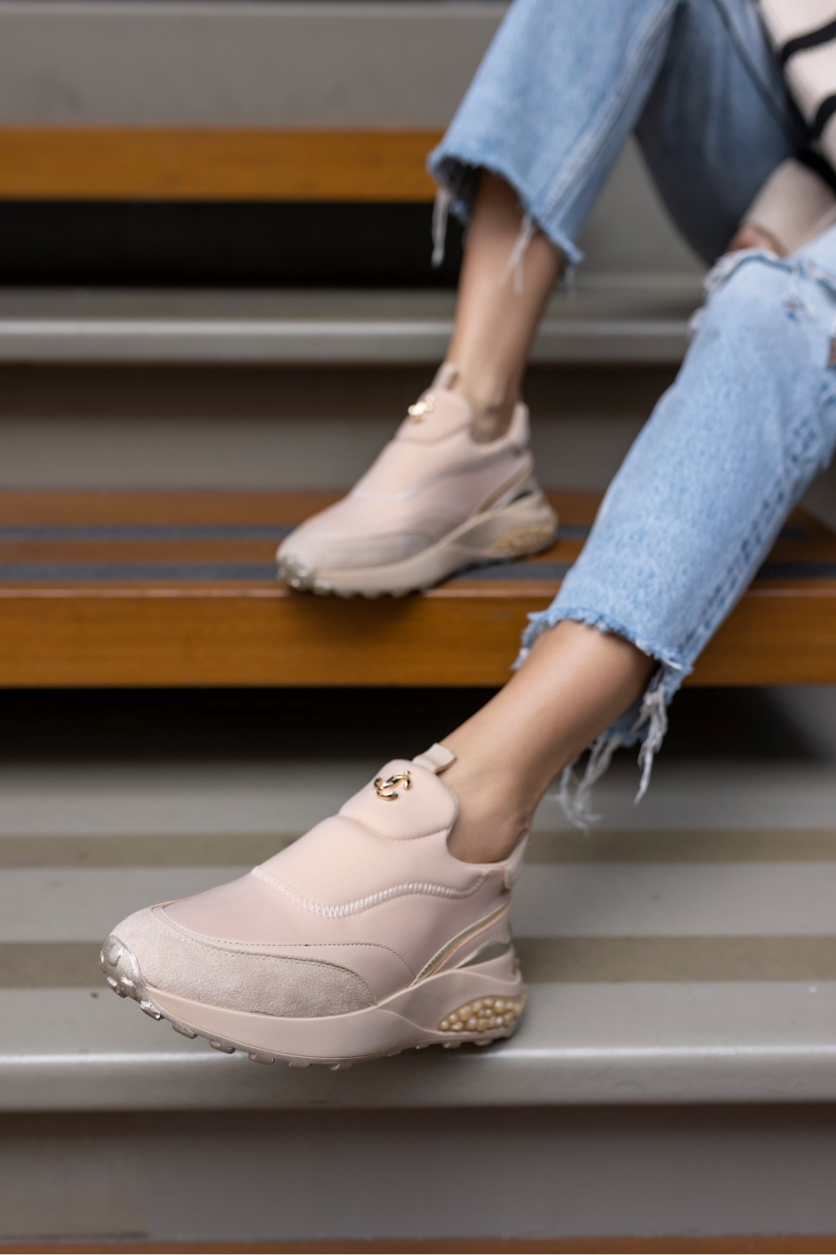 JEREMA KADIN BEJ SCUBA KUMAŞ SNEAKER