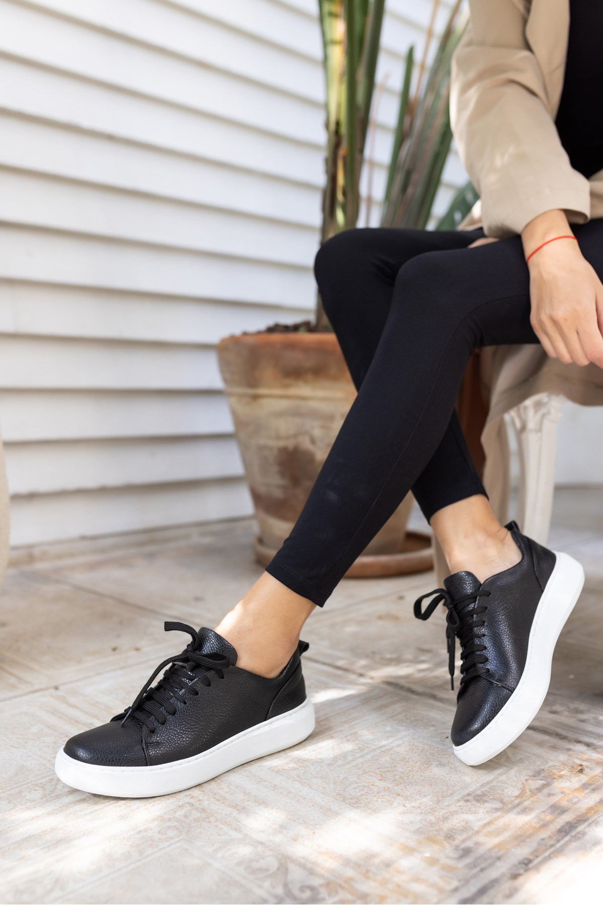 BLAİR KADIN SİYAH GERCEK DERİ SNEAKER