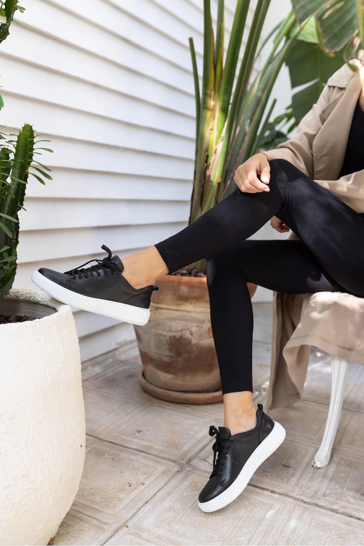 BLAİR KADIN SİYAH GERCEK DERİ SNEAKER