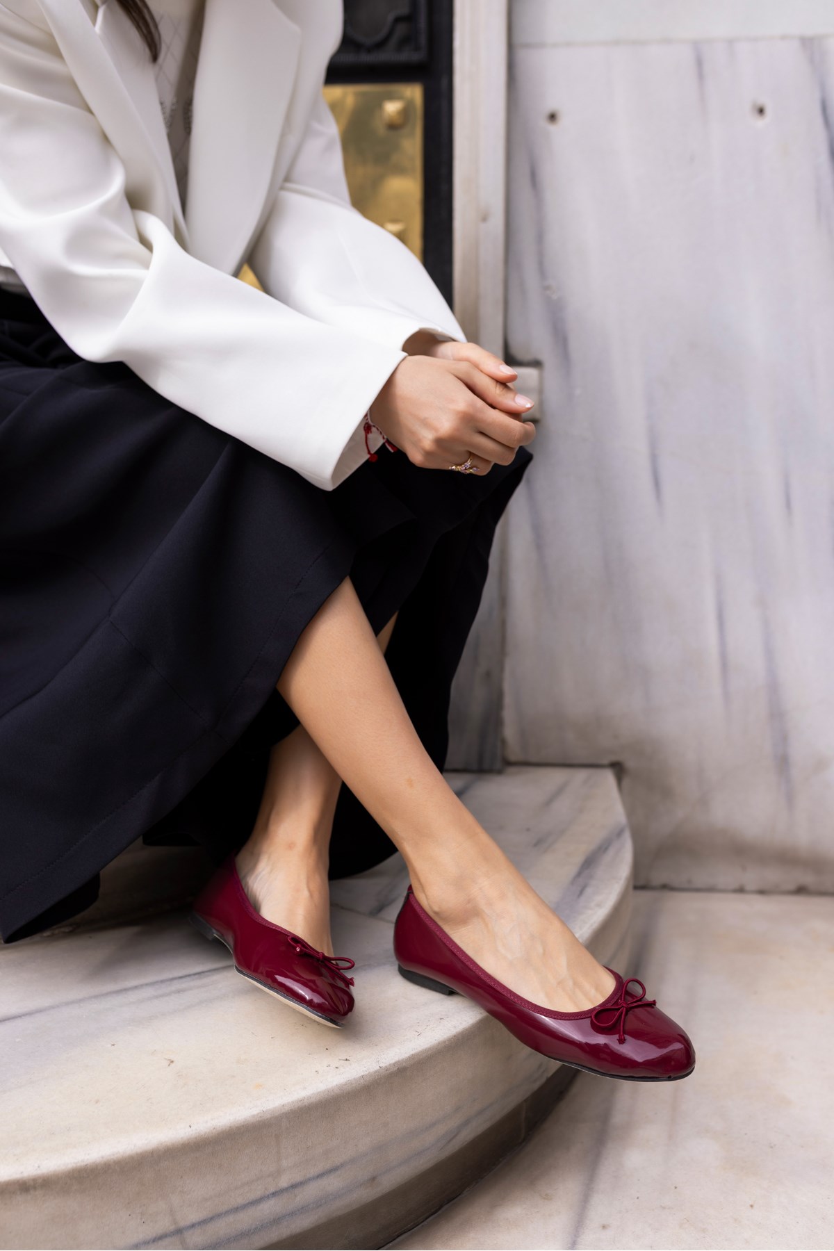 BALLE KADİN BORDO RUGAN BALERIN BABET