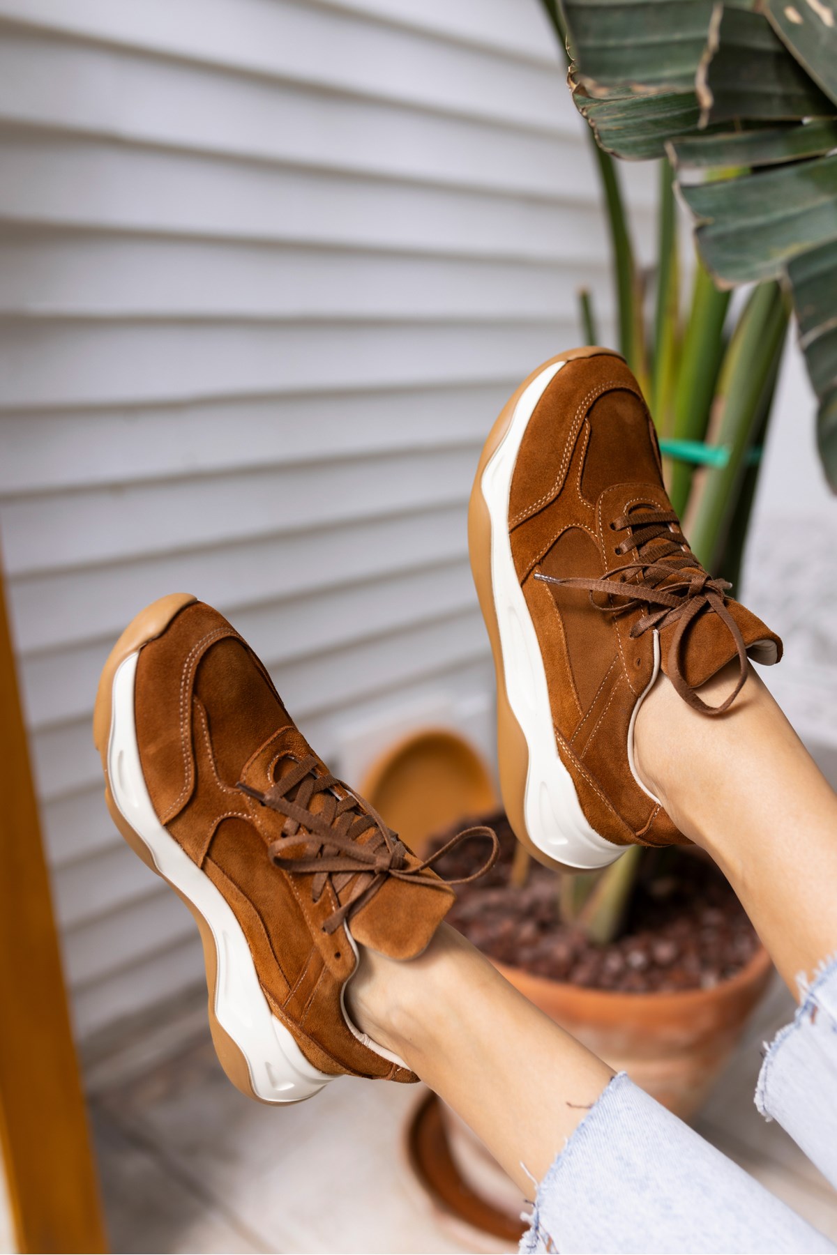 FAINN KADIN TABA GERCEK DERİ SUET SNEAKER AYAKKABİ