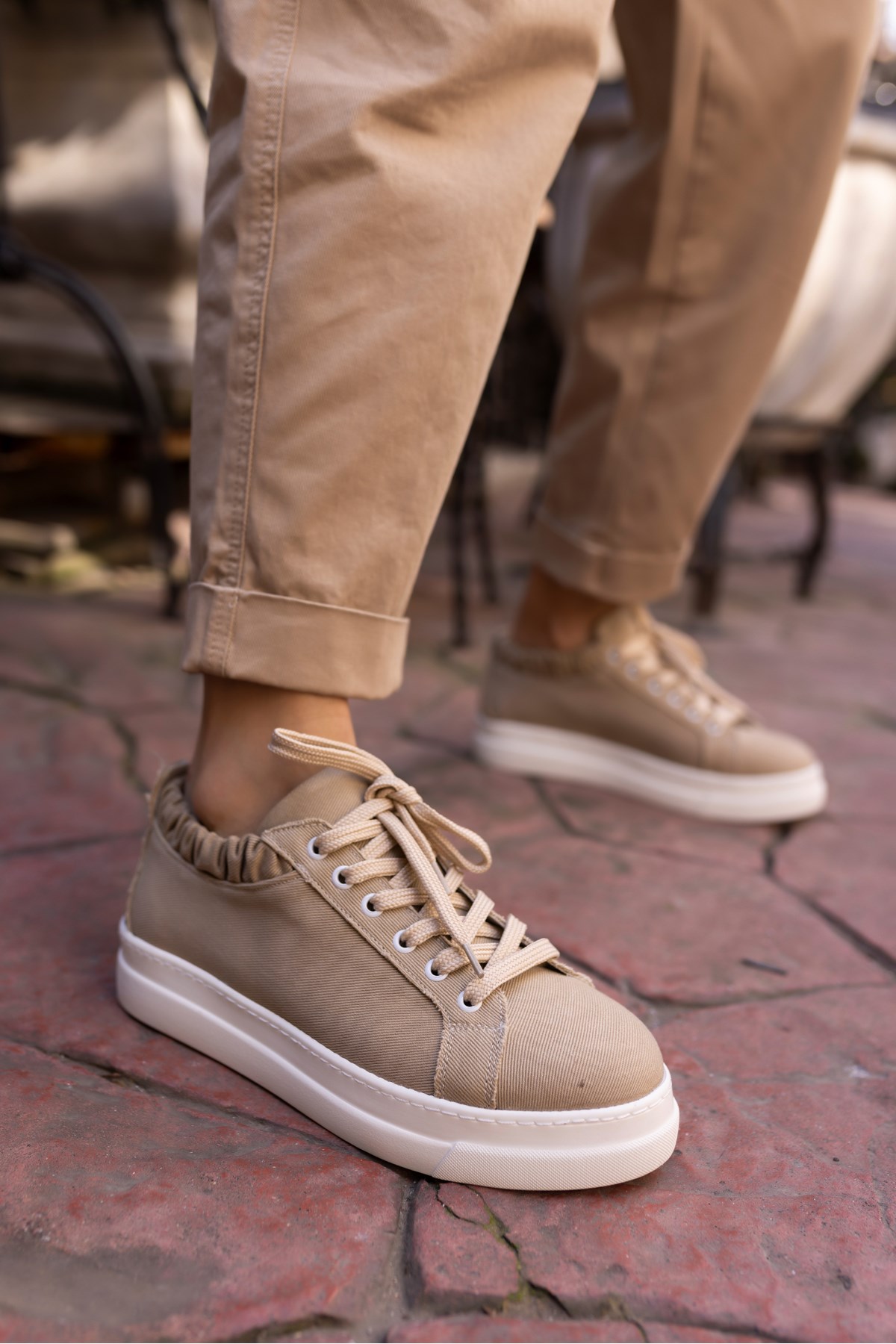 GWEN KADIN VIZON KETEN LASTIKLI SNEAKER