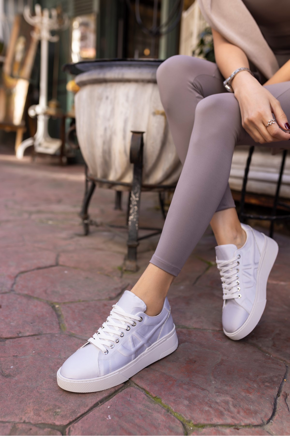 JACİB KADIN GUMUS SATEN SNEAKER