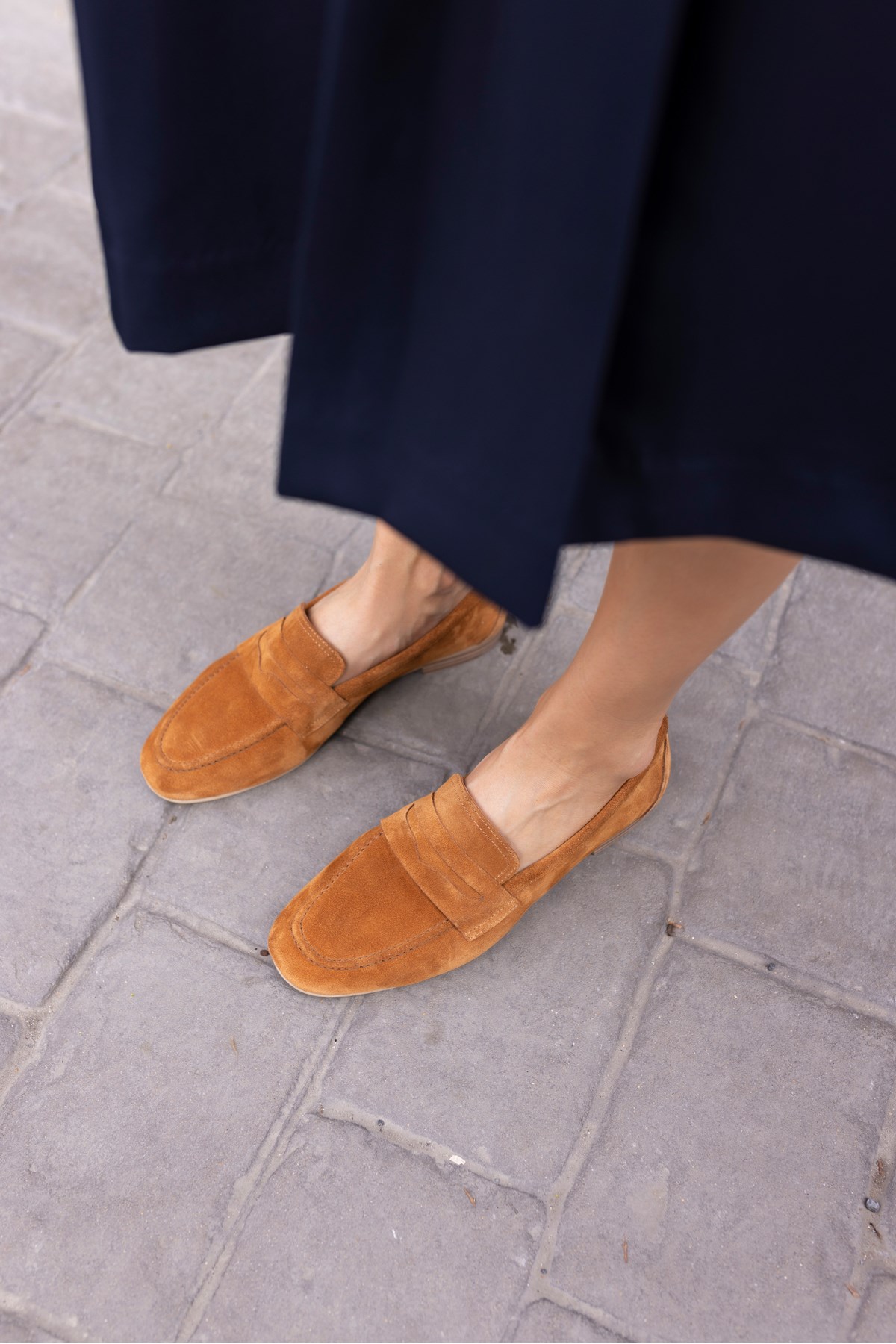 OTTON KADIN TABA GERCEK SÜET LOAFER BABET