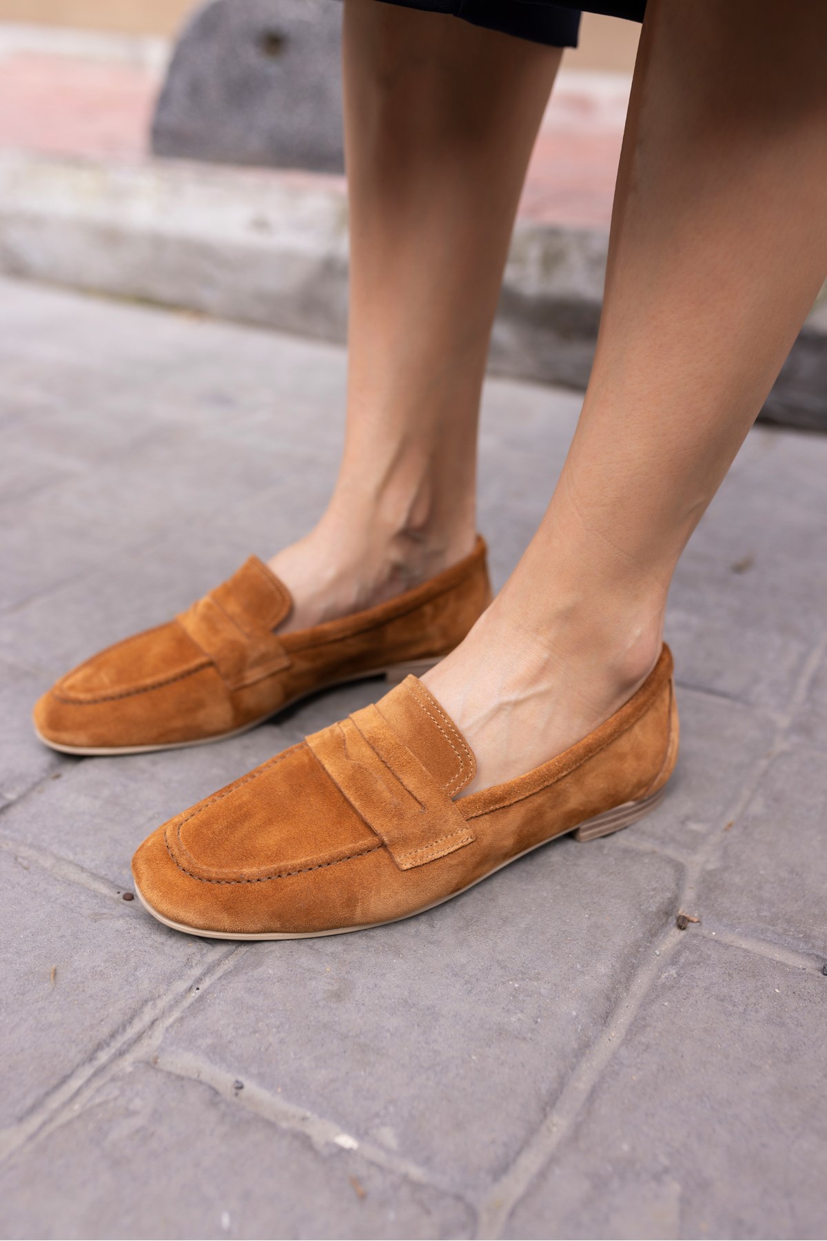 OTTON KADIN TABA GERCEK SÜET LOAFER BABET