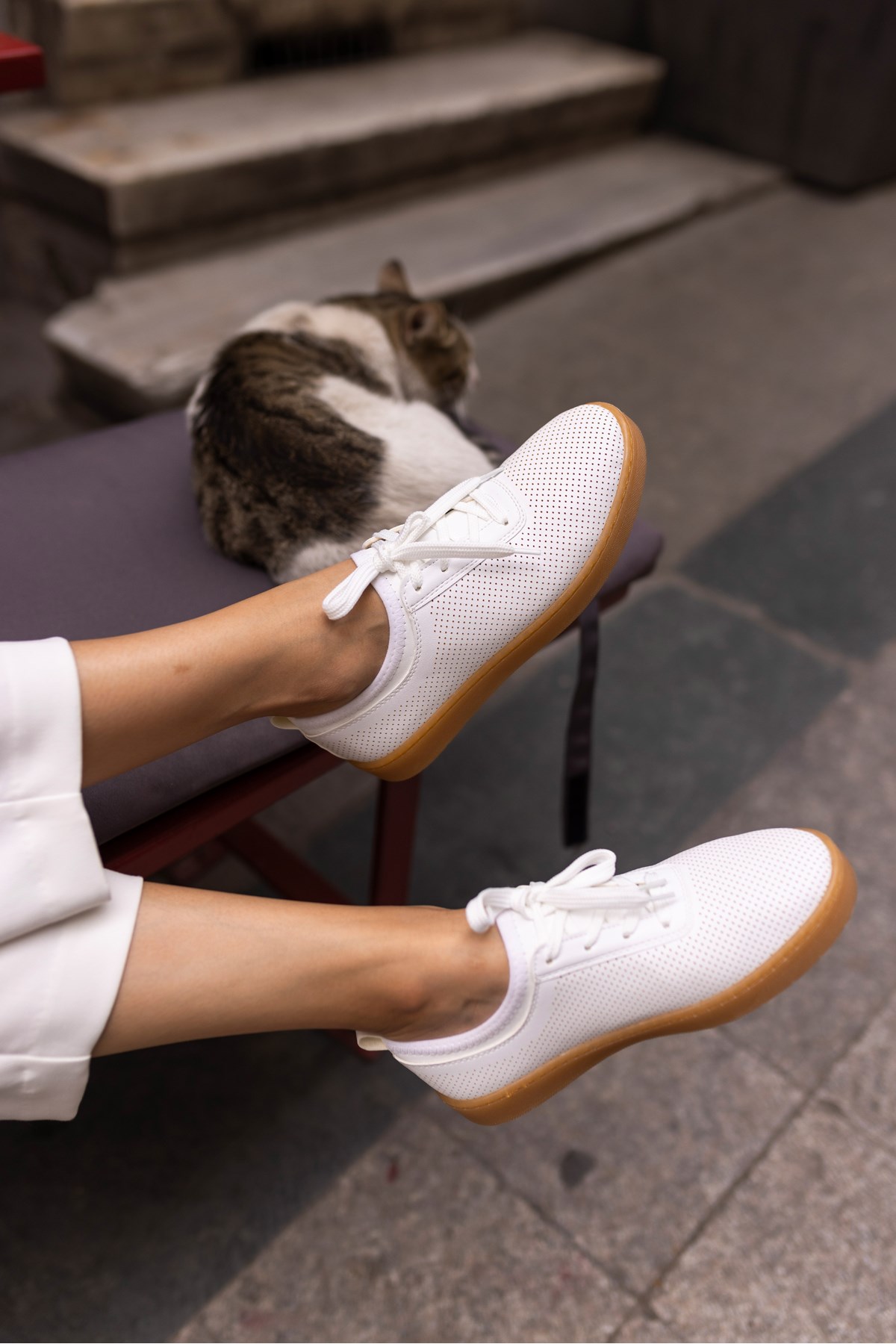 HALLA KADIN BEYAZ ZİMBA DETAY SNEAKER