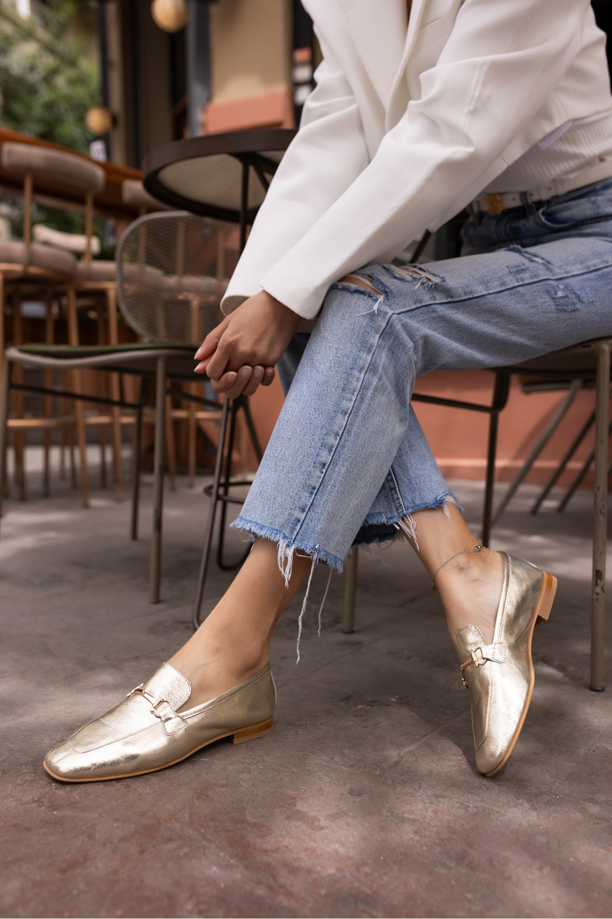 NOVAY KADİN ALTİN TOKA DETAY LOAFER BABET
