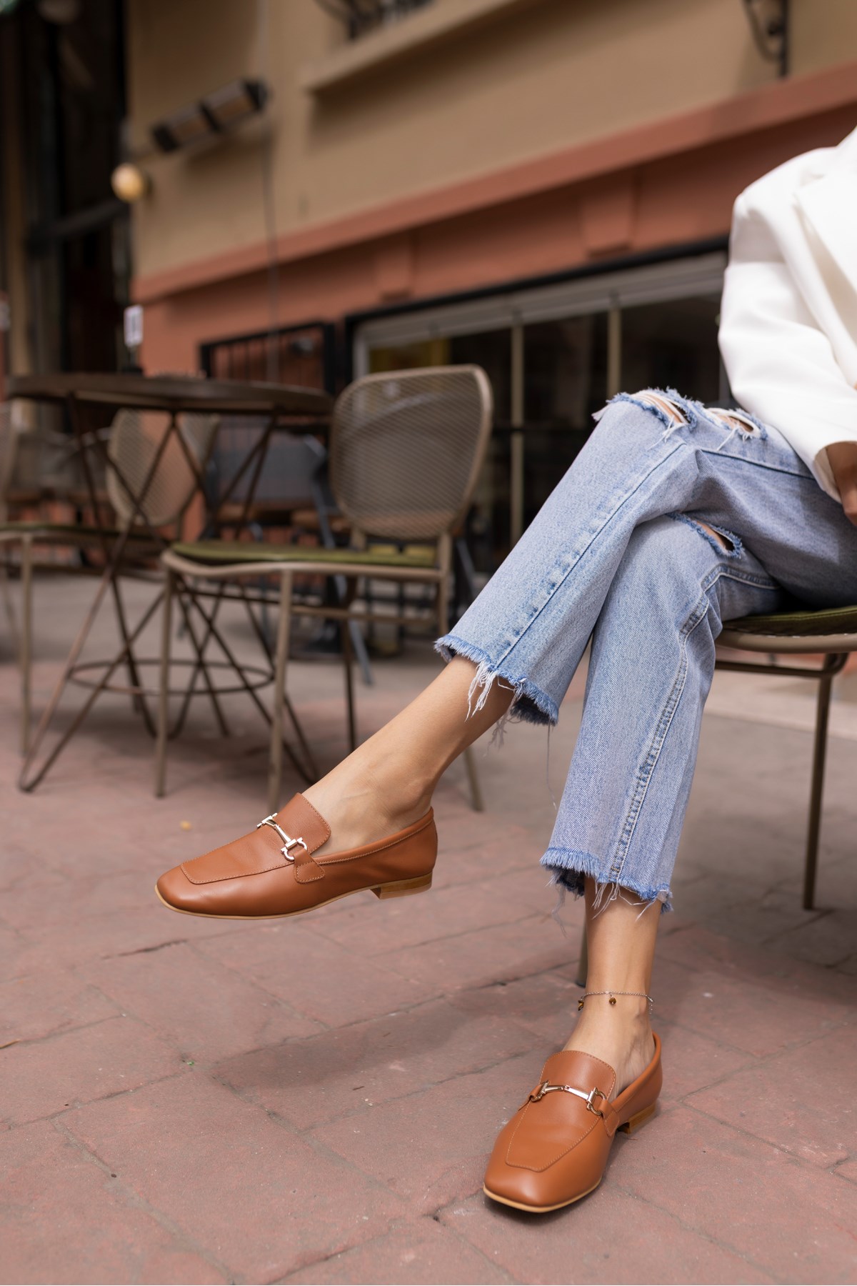NOVAY KADİN TABA GERCEK DERİ LOAFER BABET