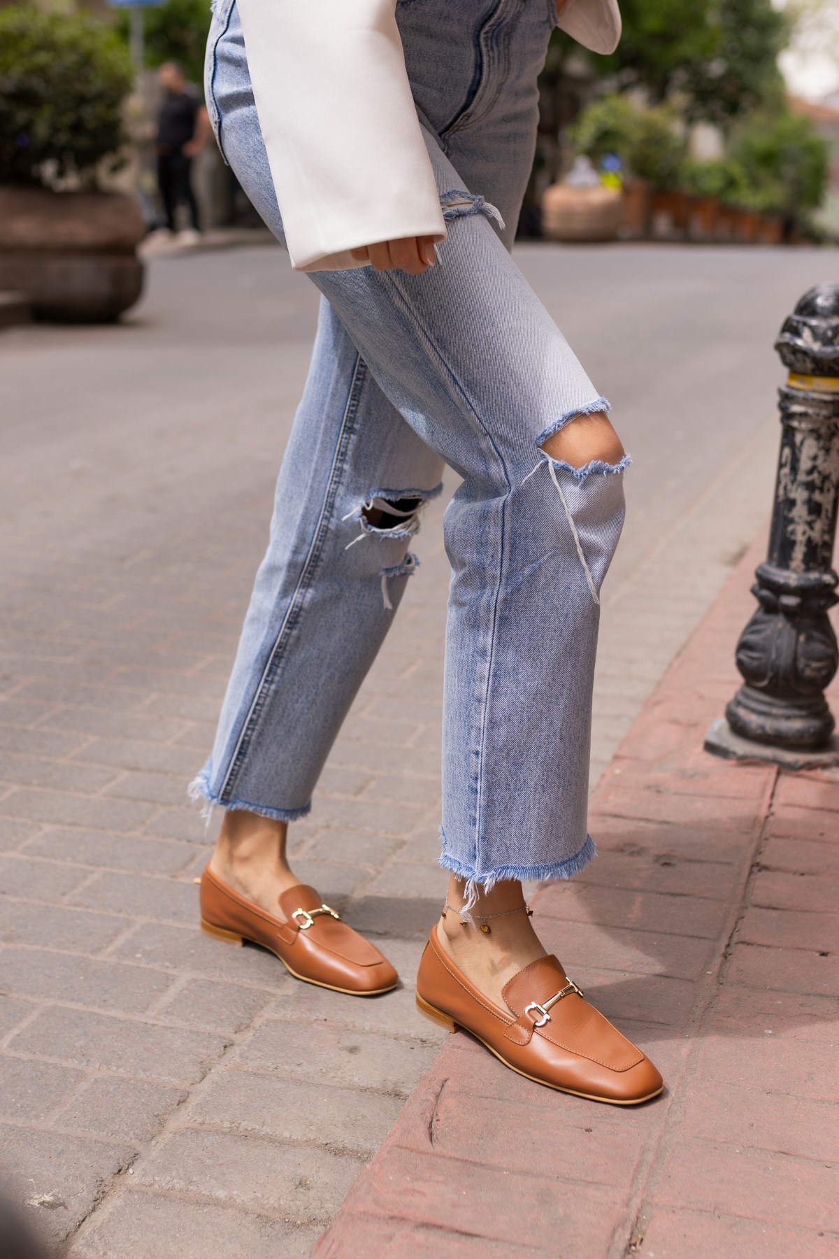 NOVAY KADİN TABA GERCEK DERİ LOAFER BABET