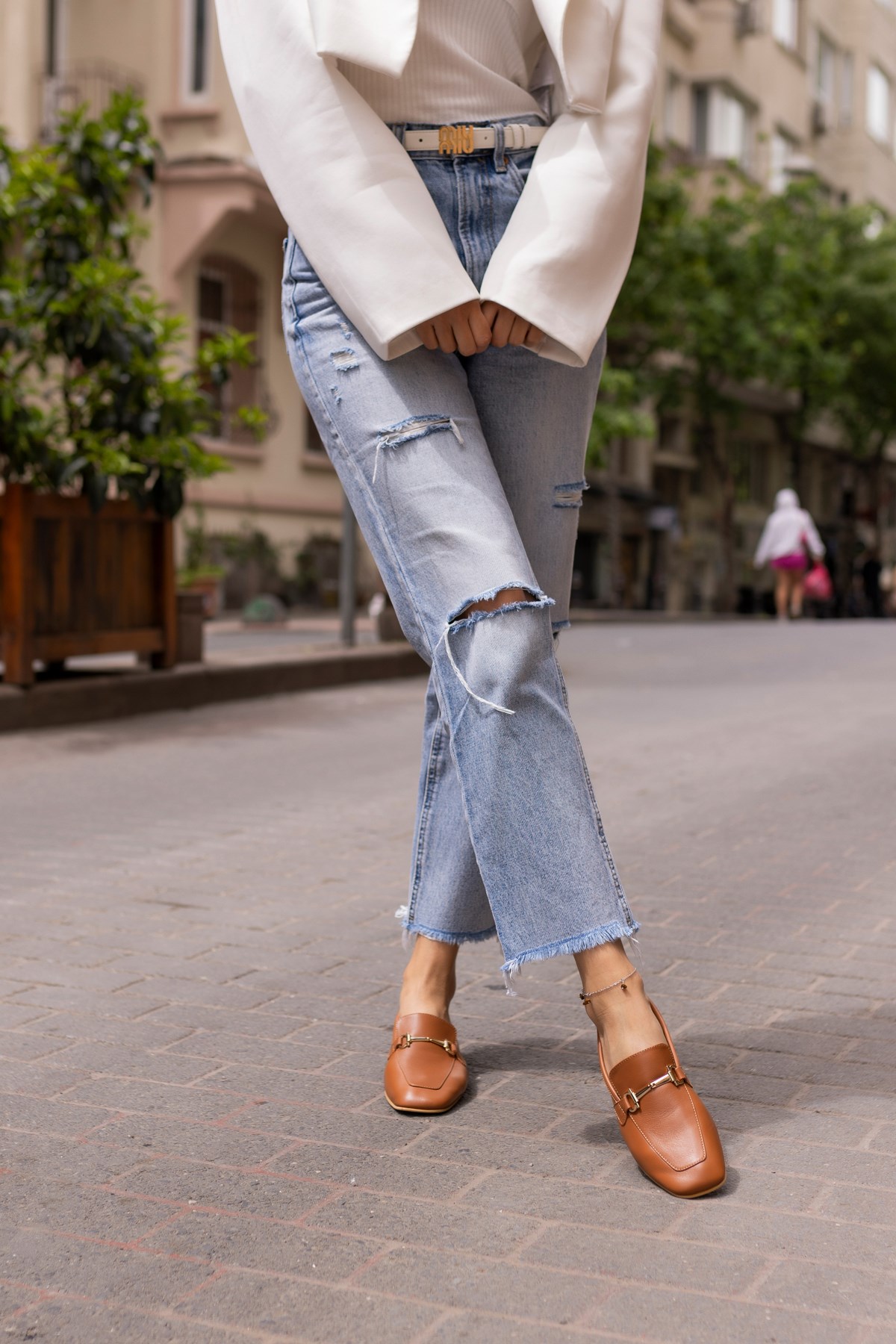 NOVAY KADİN TABA GERCEK DERİ LOAFER BABET
