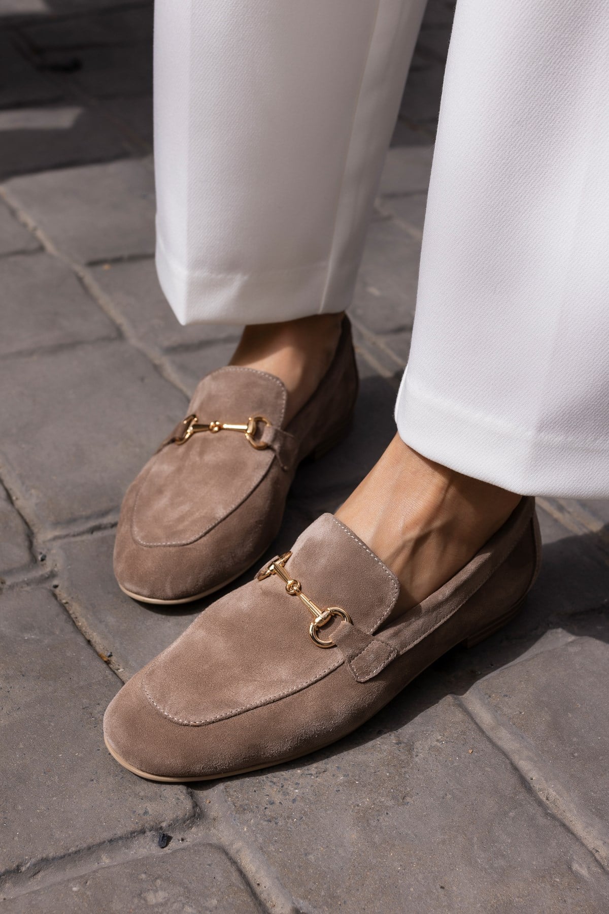 GEOLA KADİN TABA GERCEK DERİ TOKALİ LOAFER AYAKKABİ