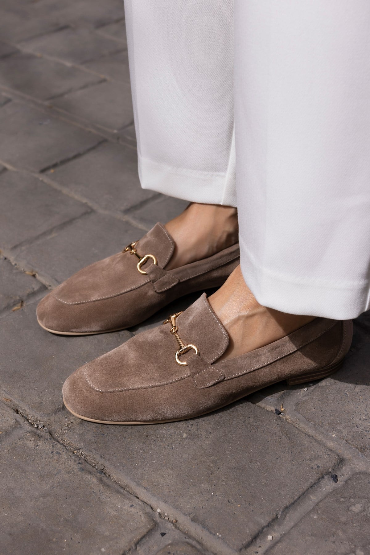 GEOLA KADİN TABA GERCEK DERİ TOKALİ LOAFER AYAKKABİ