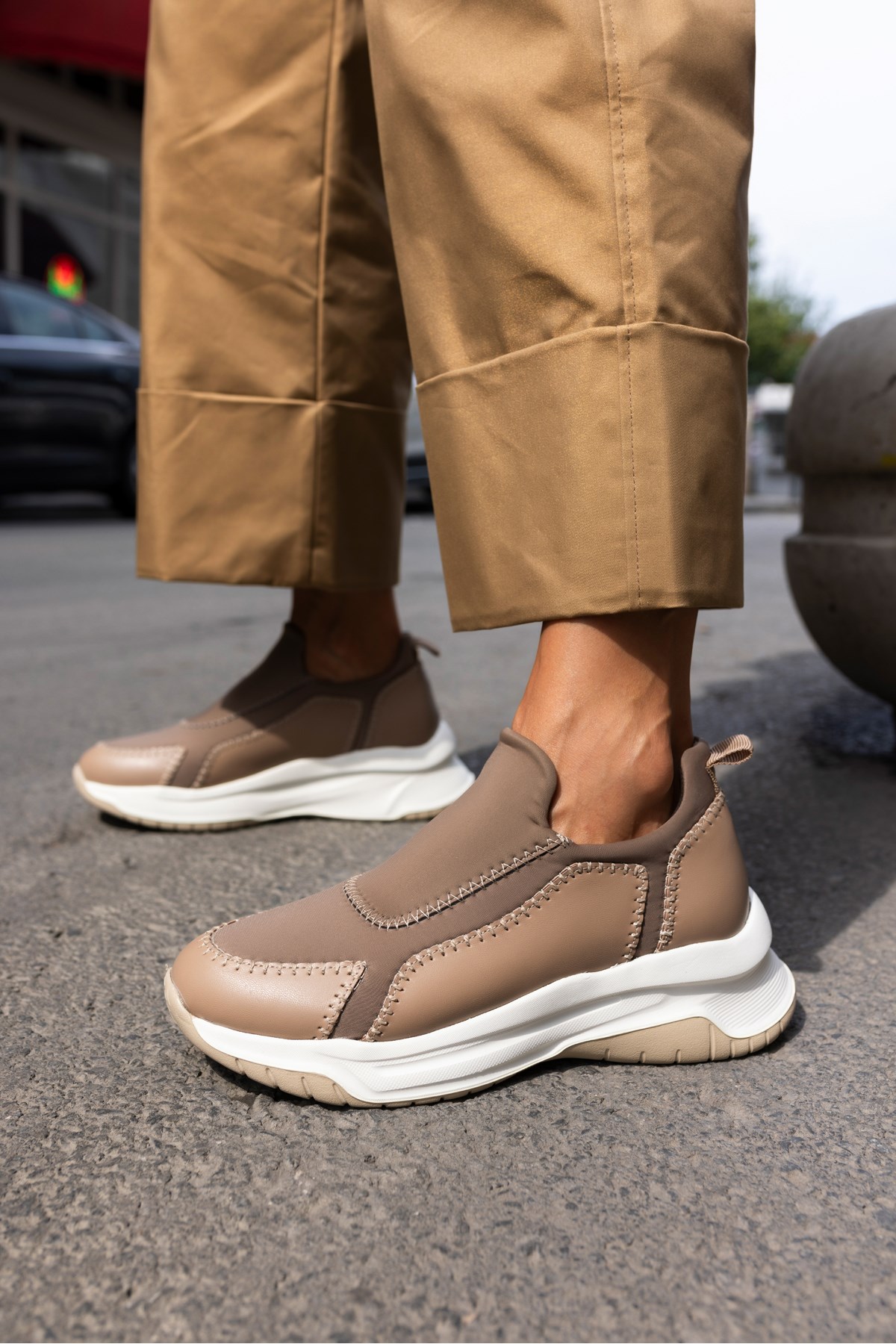 BOSETTİ KADİN VİZON DALGIÇ KUMAŞ EVA TABAN SNEAKER