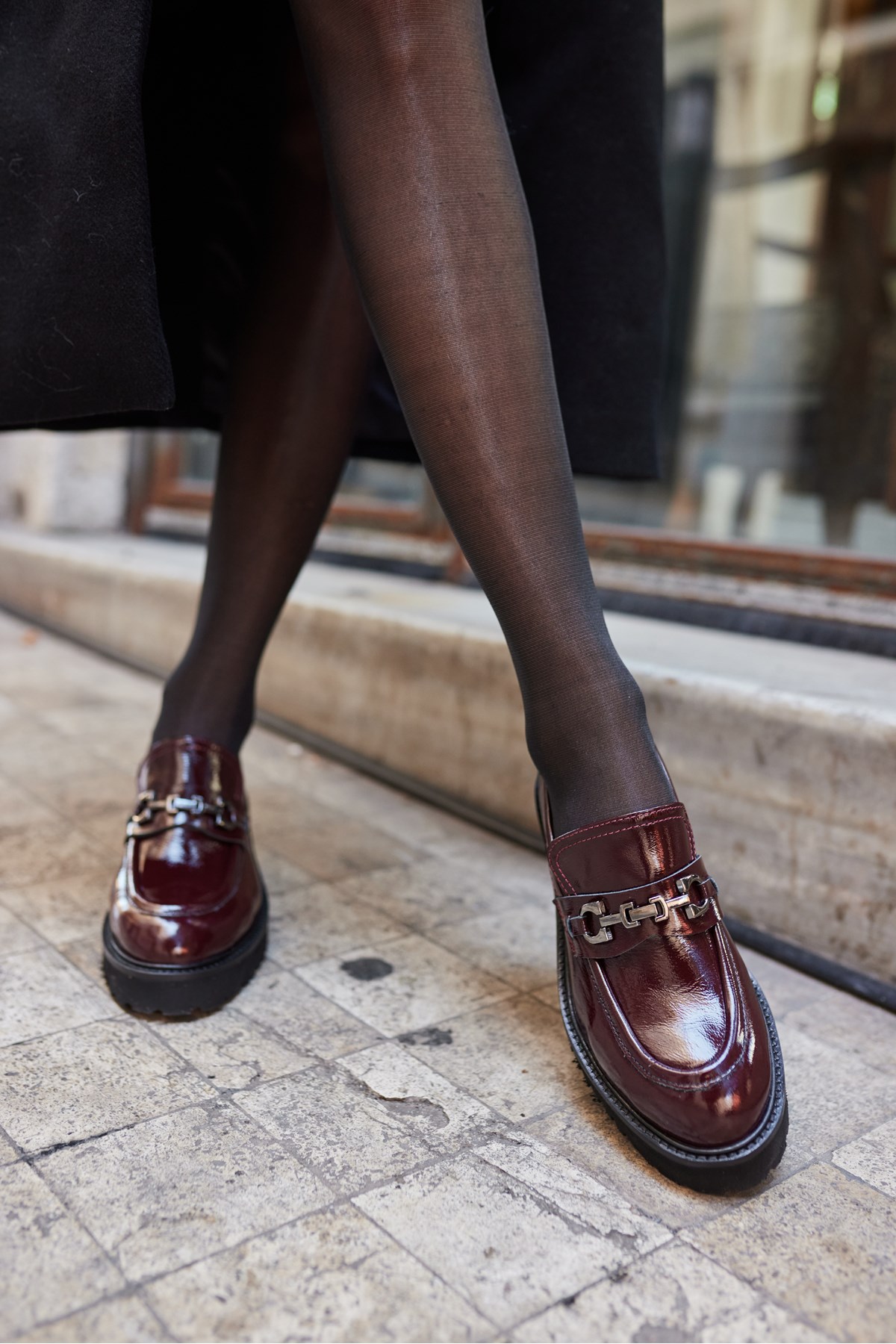 GENTİLE KADIN BORDO RUGAN DERİ EVA TABAN LOAFER AYAKKABİ