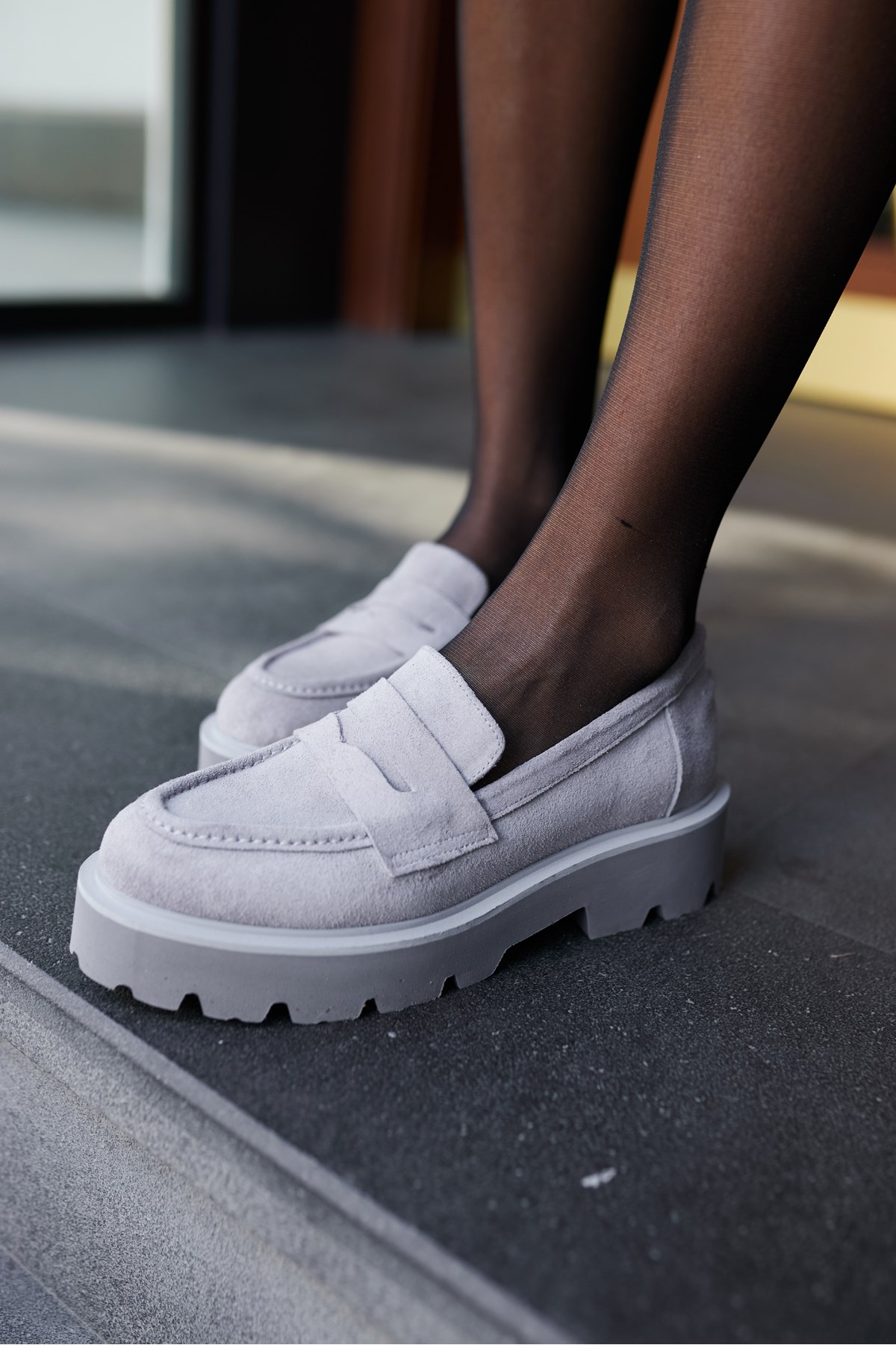ALBERTO KADIN GRİ SUET EVA TABAN LOAFER AYAKKABİ