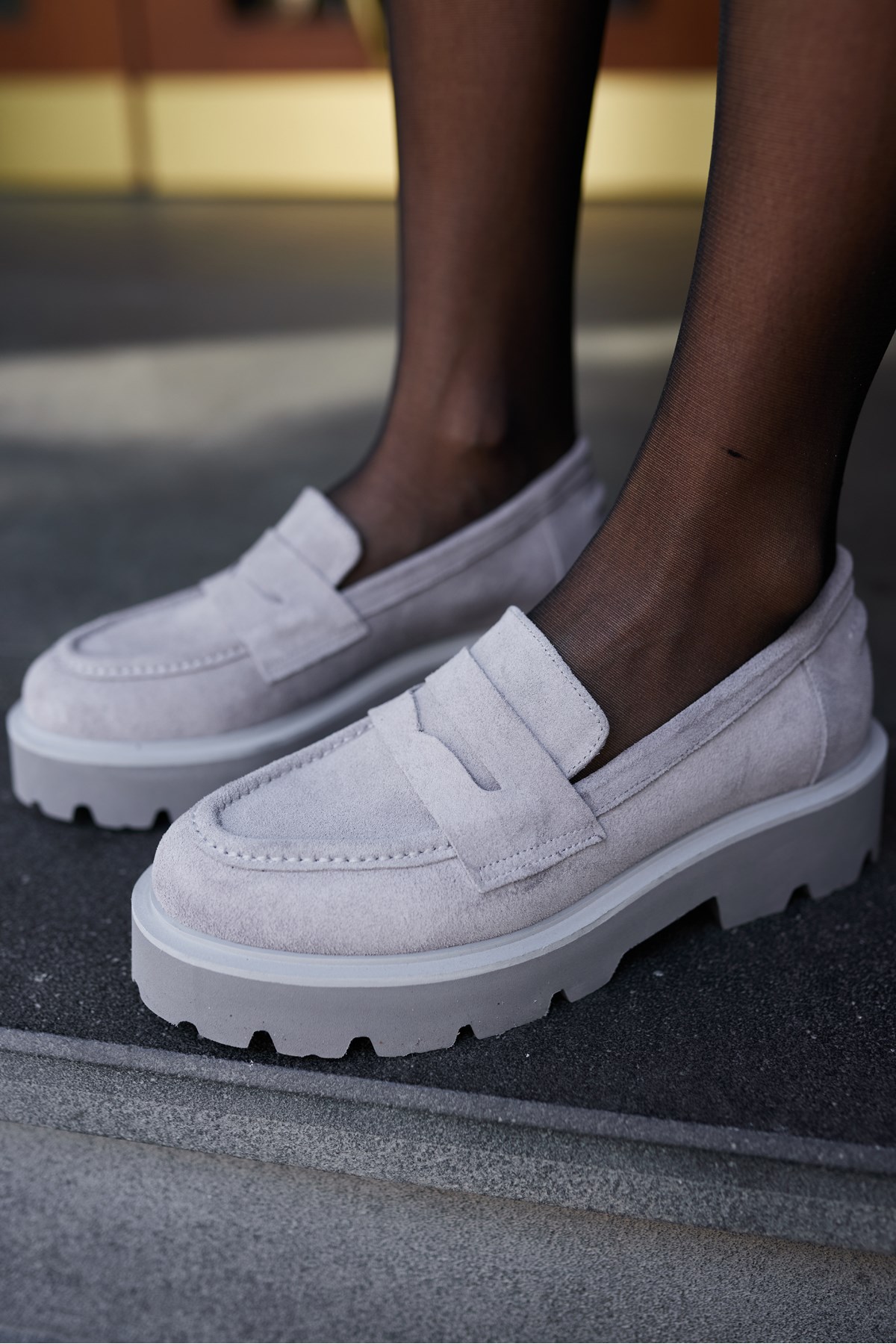 ALBERTO KADIN GRİ SUET EVA TABAN LOAFER AYAKKABİ