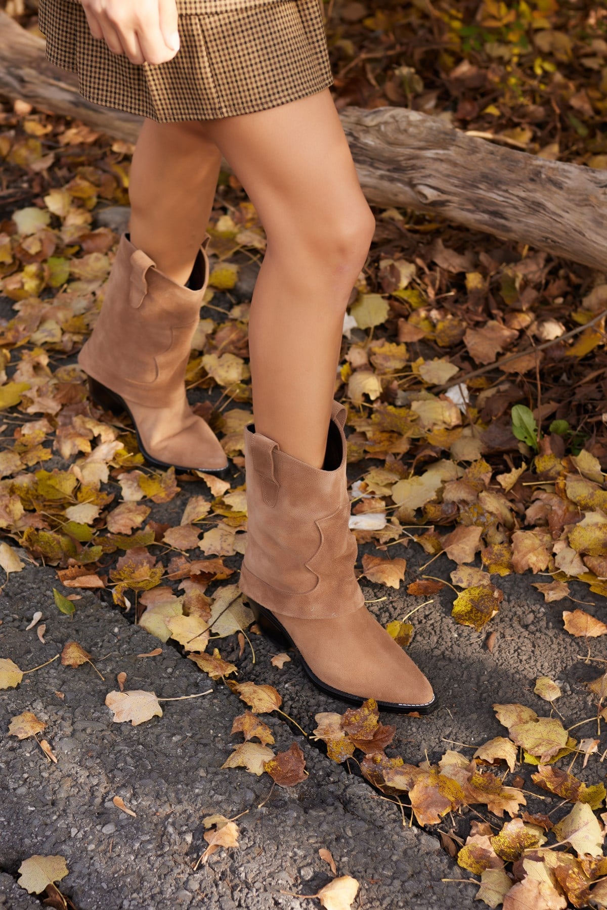 SİENTO KADIN NUDE SUET WESTERN BOT