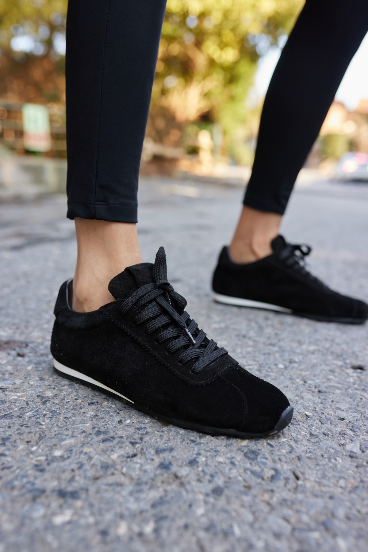 BOSETTİ KADİN SİYAH GERCEK SUET SNEAKER AYAKKABİ