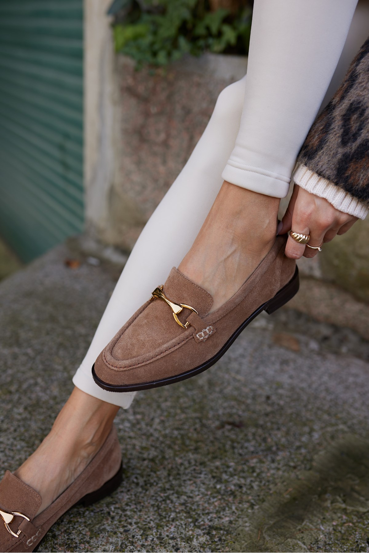 RUSH KADIN NUDE DESERT GERCEK SUET TOKALI LOAFER AYAKKABİ