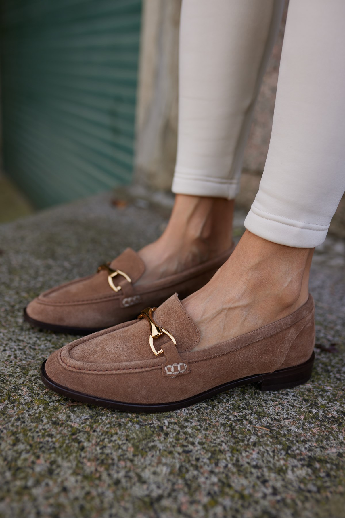 RUSH KADIN NUDE DESERT GERCEK SUET TOKALI LOAFER AYAKKABİ
