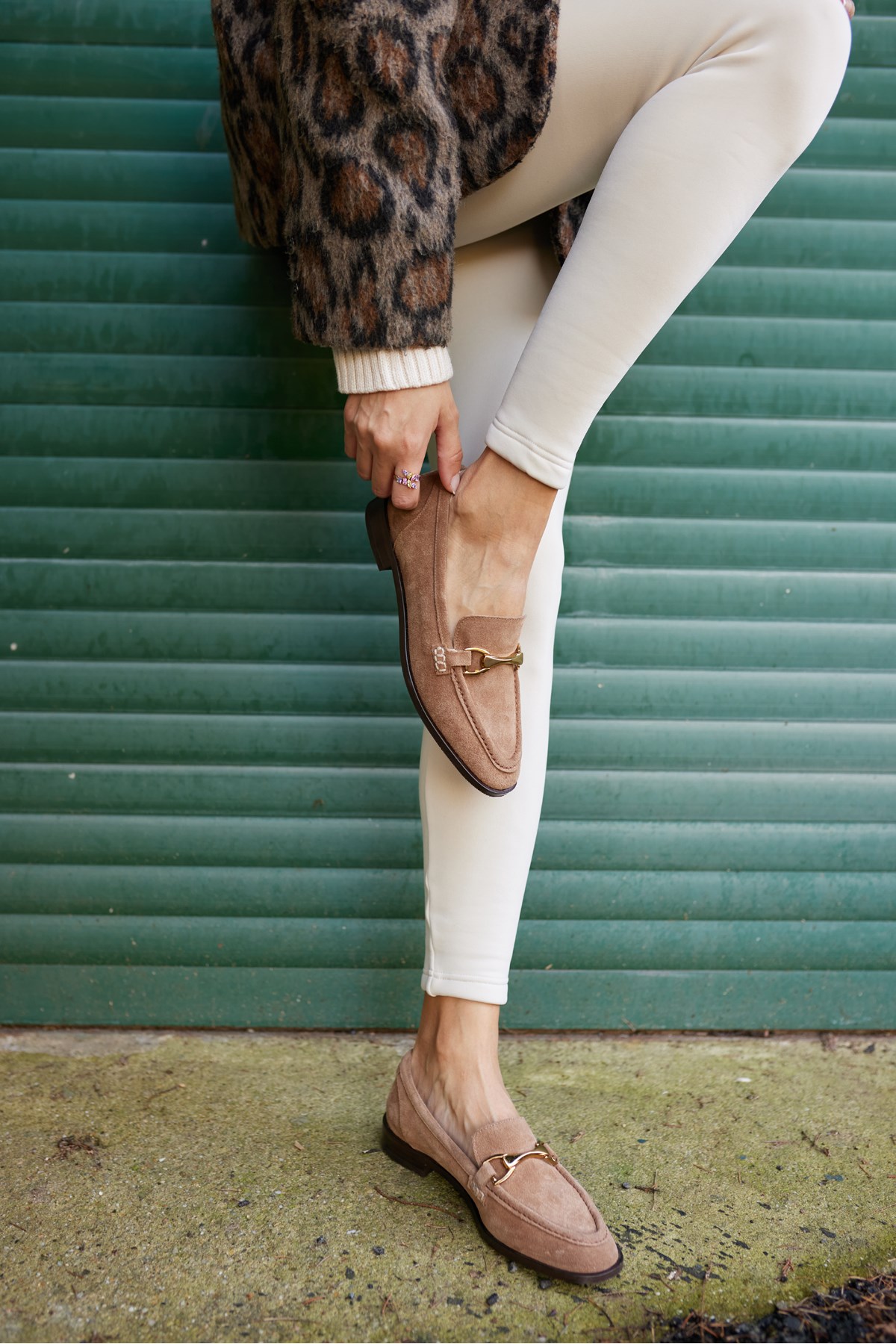 RUSH KADIN NUDE DESERT GERCEK SUET TOKALI LOAFER AYAKKABİ