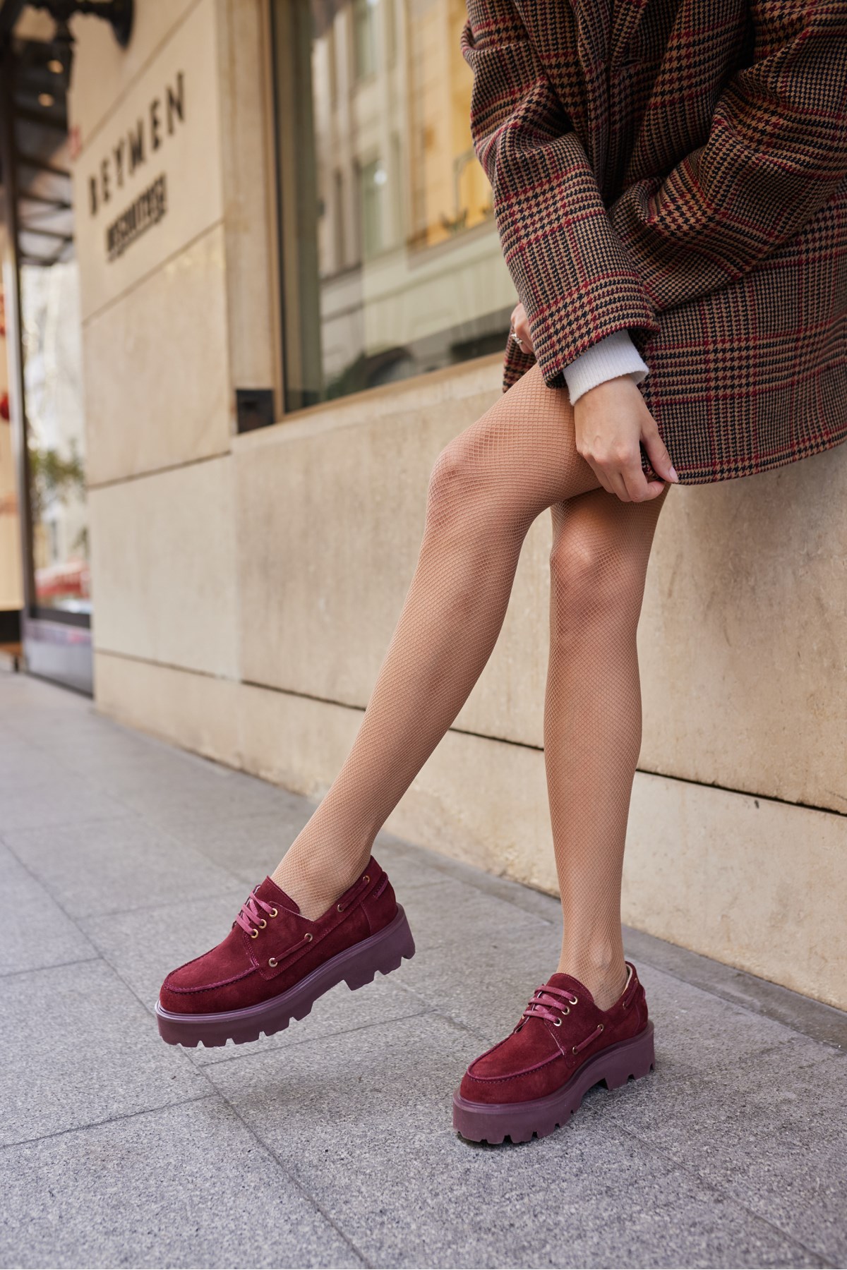 ALVAREZ KADIN BORDO SUET BAGCIKLI LOAFER AYAKKABİ