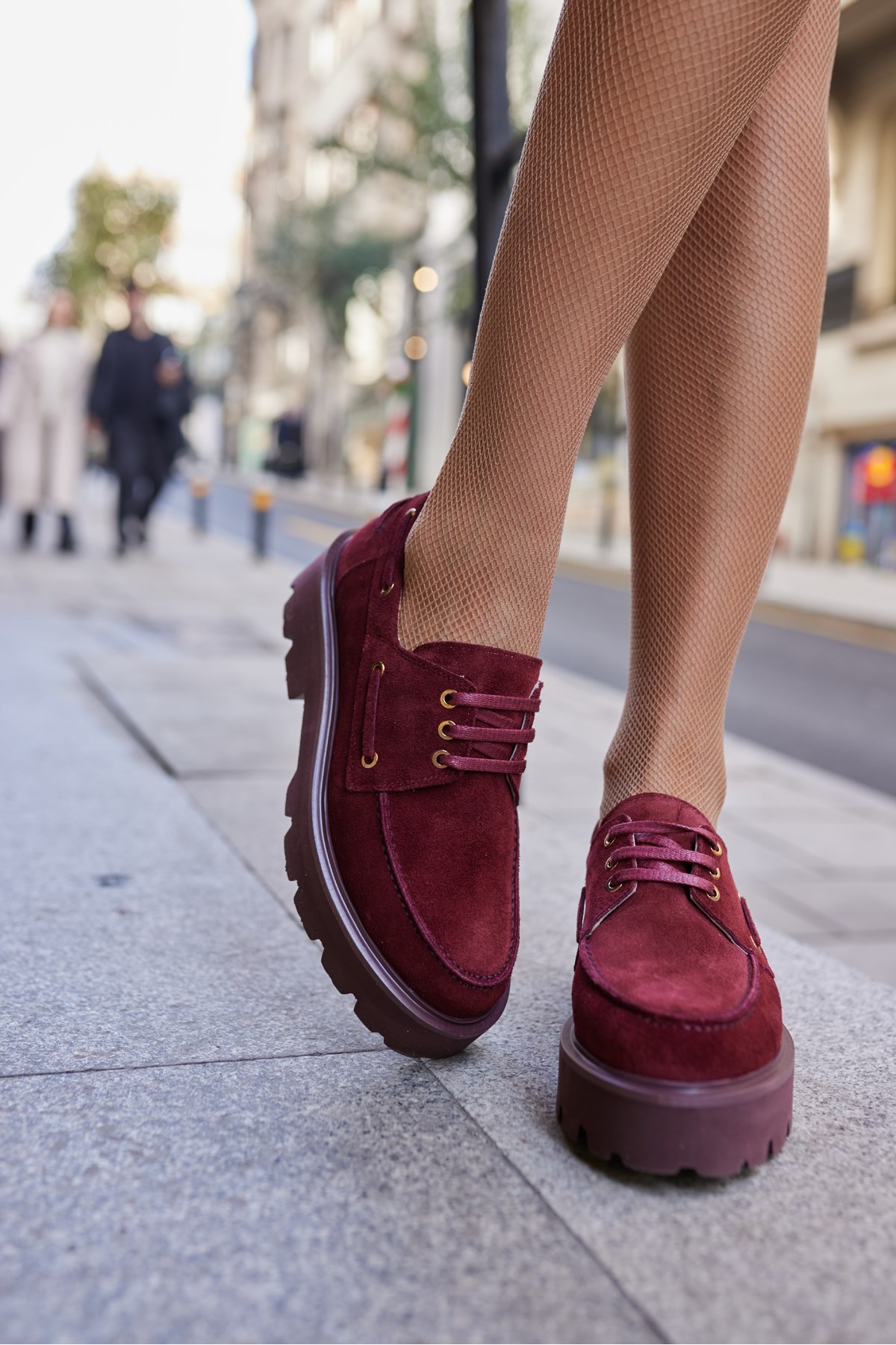 ALVAREZ KADIN BORDO SUET BAGCIKLI LOAFER AYAKKABİ