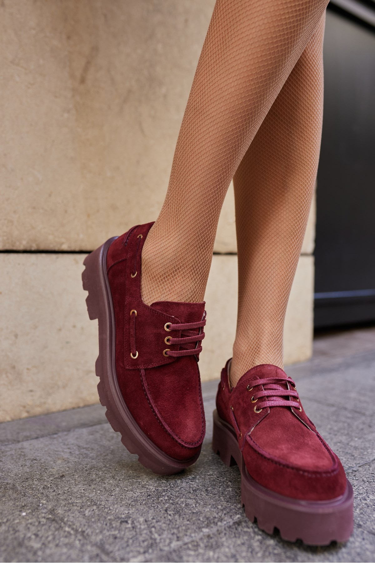 ALVAREZ KADIN BORDO SUET BAGCIKLI LOAFER AYAKKABİ