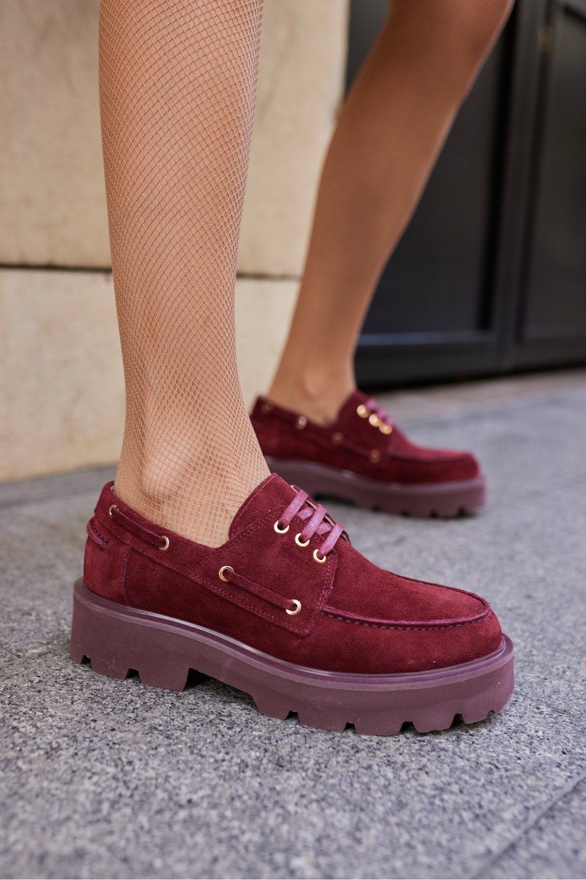 ALVAREZ KADIN BORDO SUET BAGCIKLI LOAFER AYAKKABİ