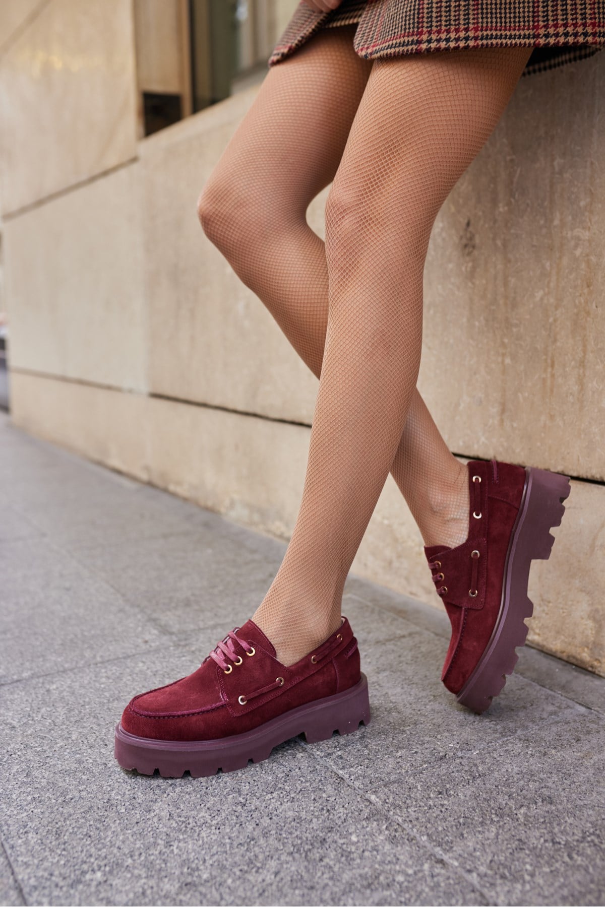 ALVAREZ KADIN BORDO SUET BAGCIKLI LOAFER AYAKKABİ