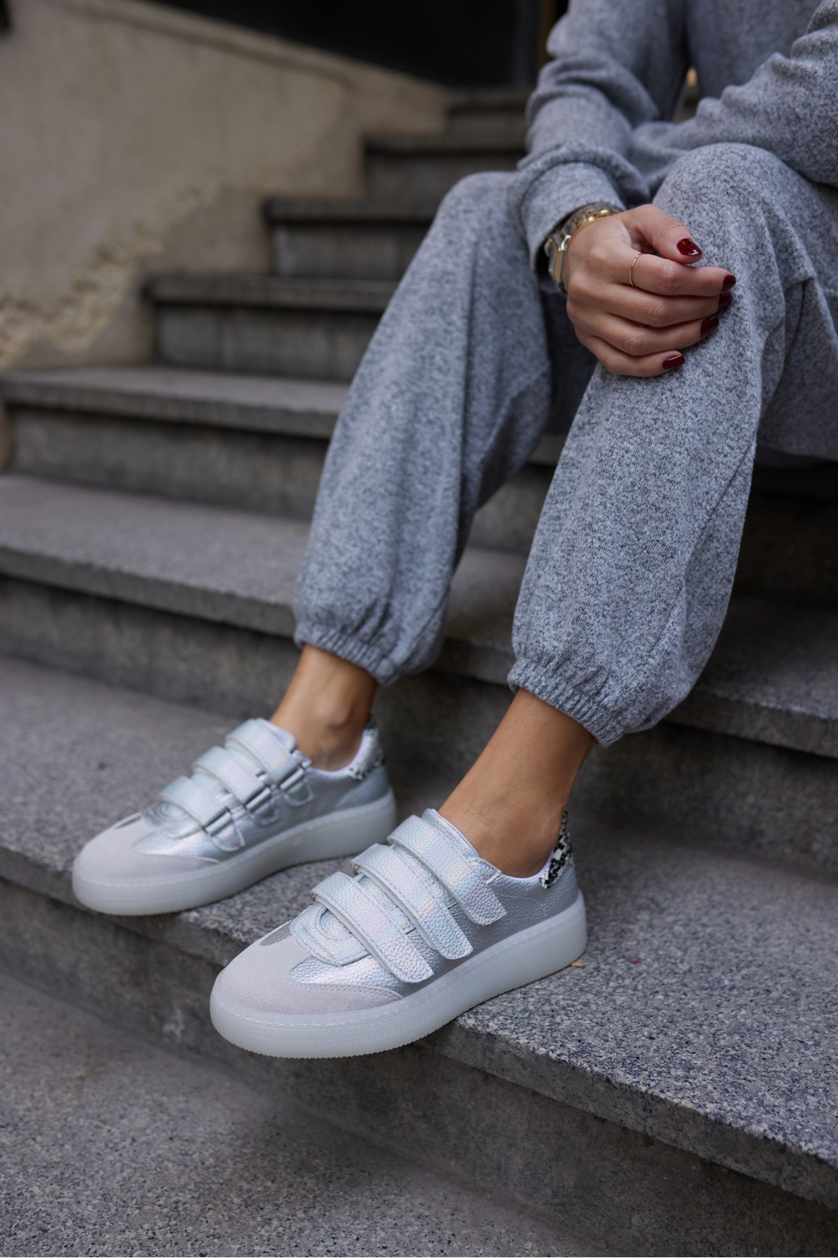 CELSO KADİN GUMUS CIRTLI SNEAKERS