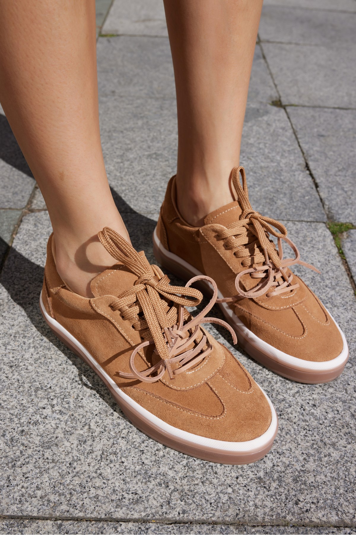 PAOK KADIN NUDE GERCEK SUET ÇİFT BAGCIK DETAY SNEAKER