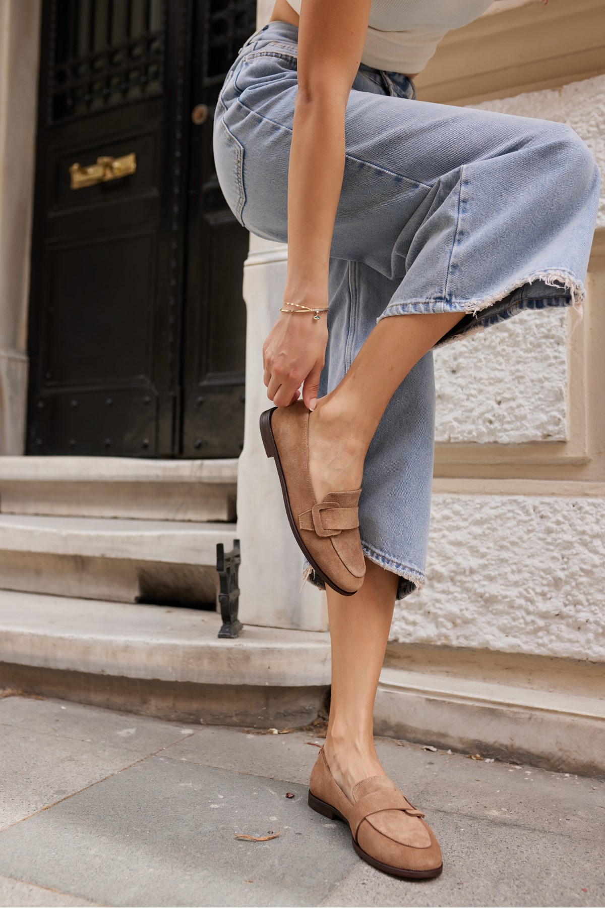 TİNY KADIN NUDE GERECK SUET LOAFER AYAKKABİ