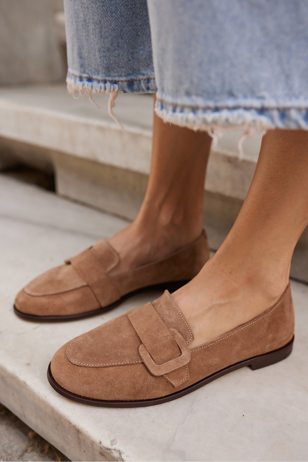 TİNY KADIN NUDE GERECK SUET LOAFER AYAKKABİ