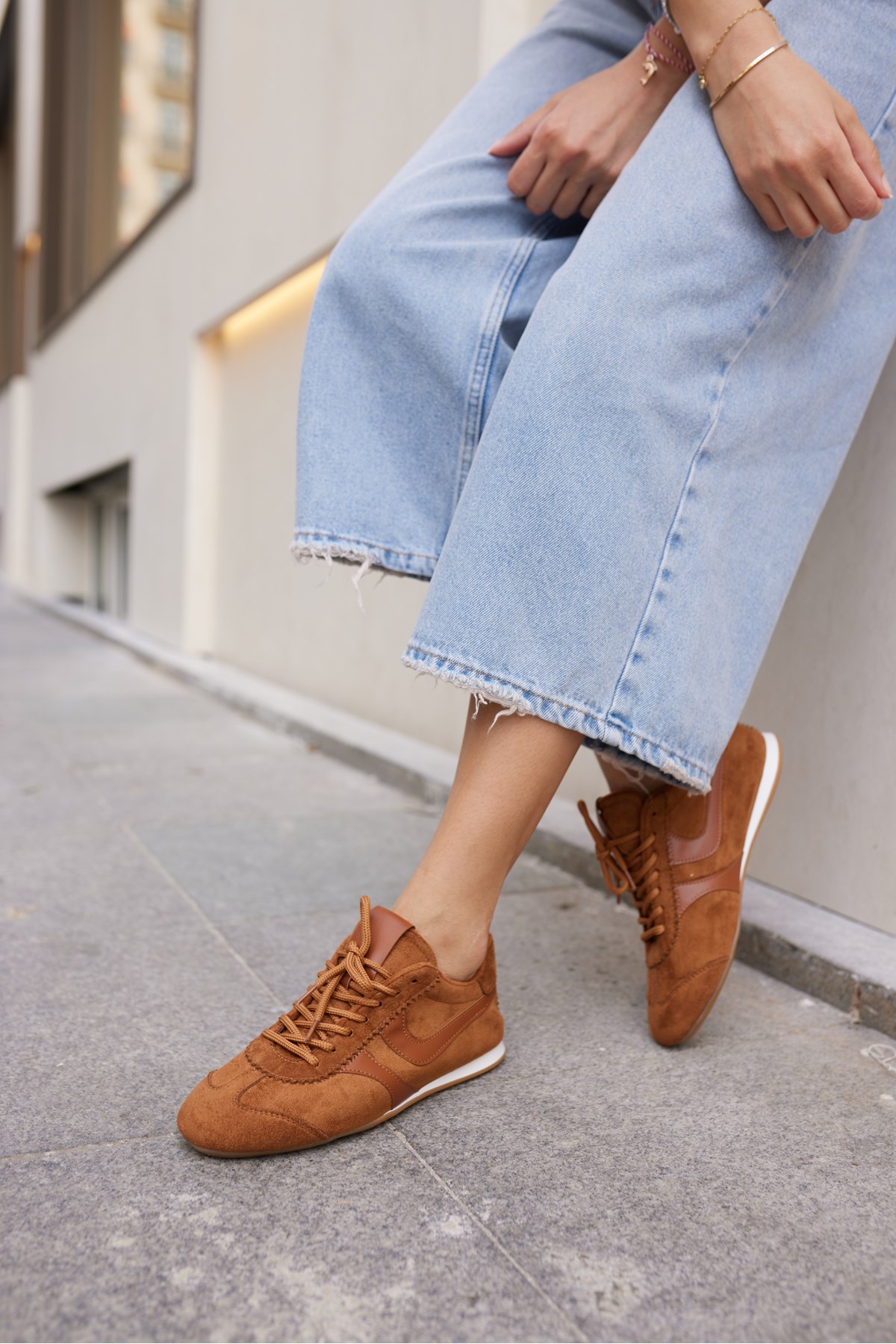 ANNA KADIN TABA SUET BAGCIKLI SNEAKER