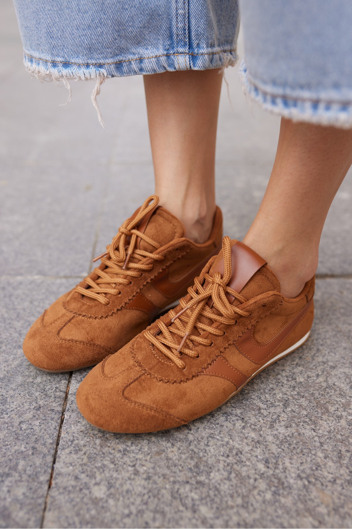 ANNA KADIN TABA SUET BAGCIKLI SNEAKER
