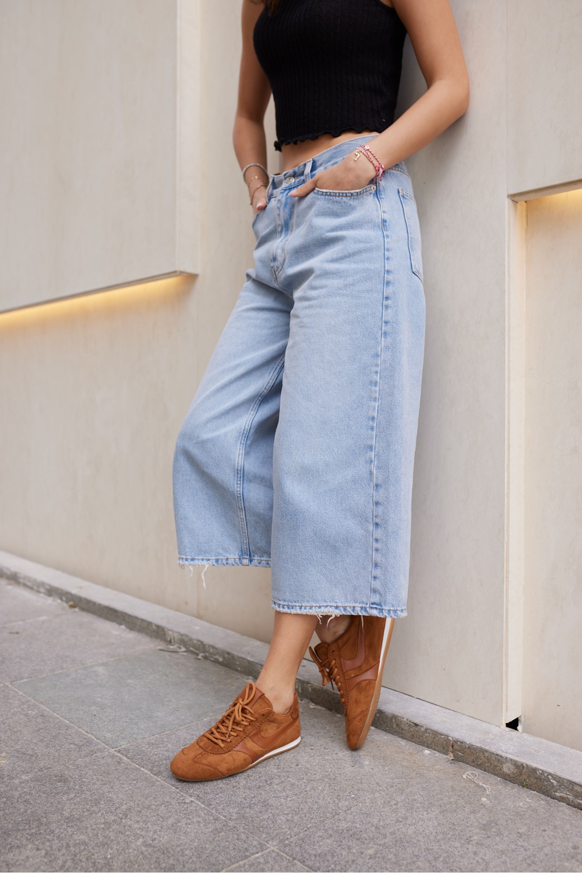 ANNA KADIN TABA SUET BAGCIKLI SNEAKER