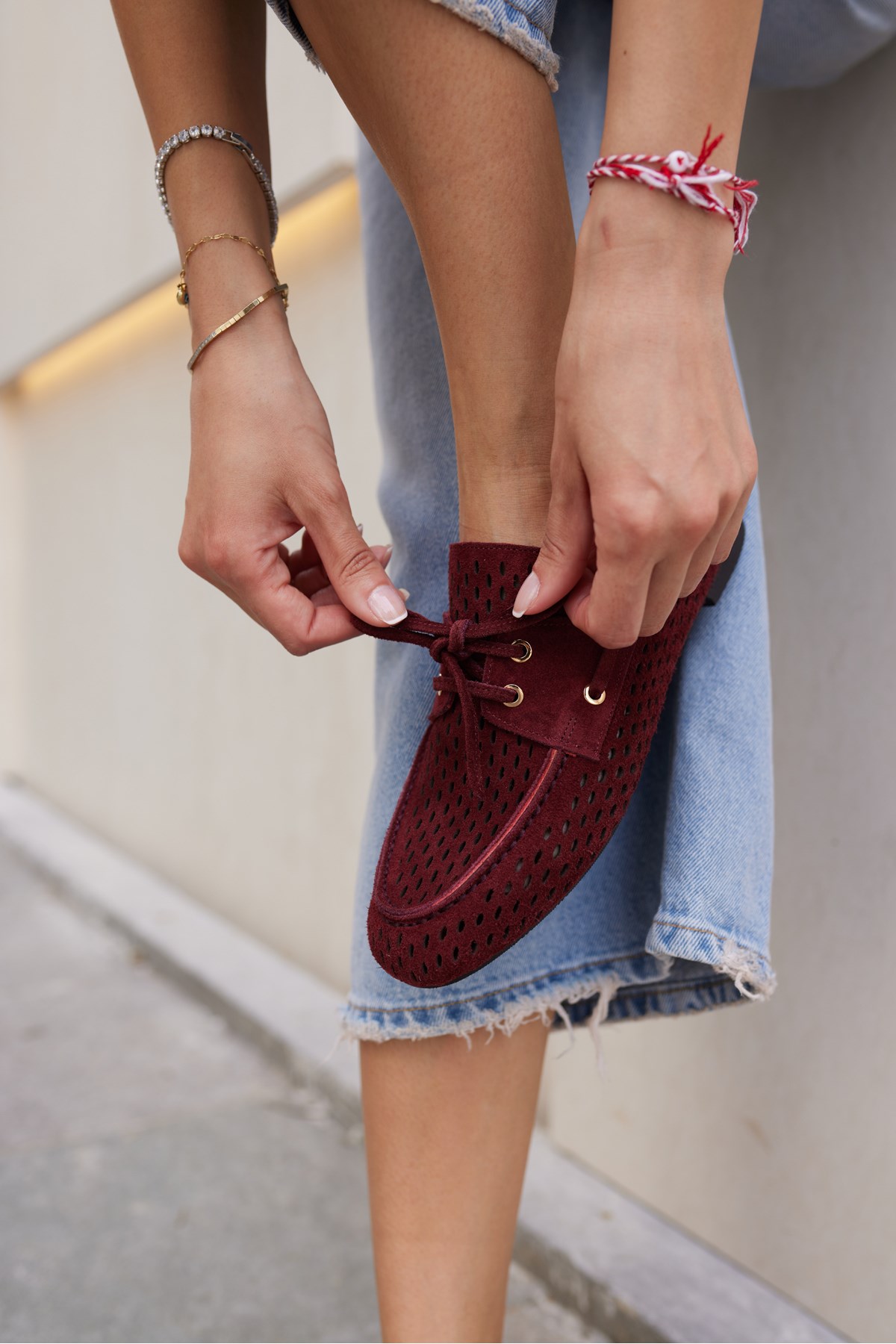 YURİ KADIN BORDO SUET BAGCIKLI ZIMBA DETAY LOAFER AYAKKABİ