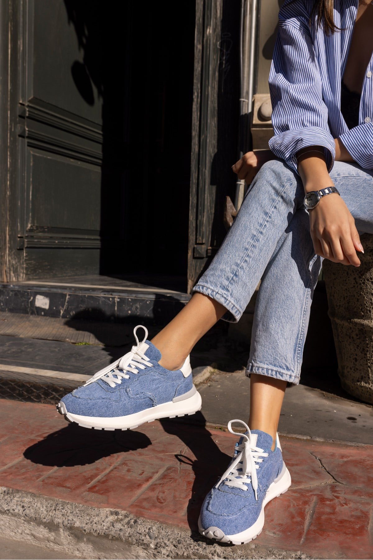 ROBİ KADİN AÇİK KOT KETEN SNEAKER AYAKKABİ
