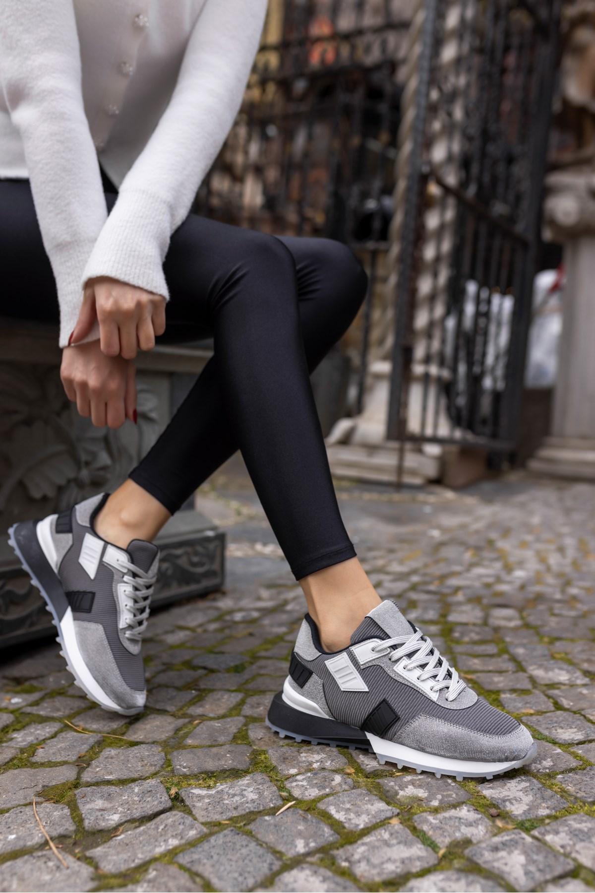 EVORA KADİN PLATIN SİMLİ SNEAKER
