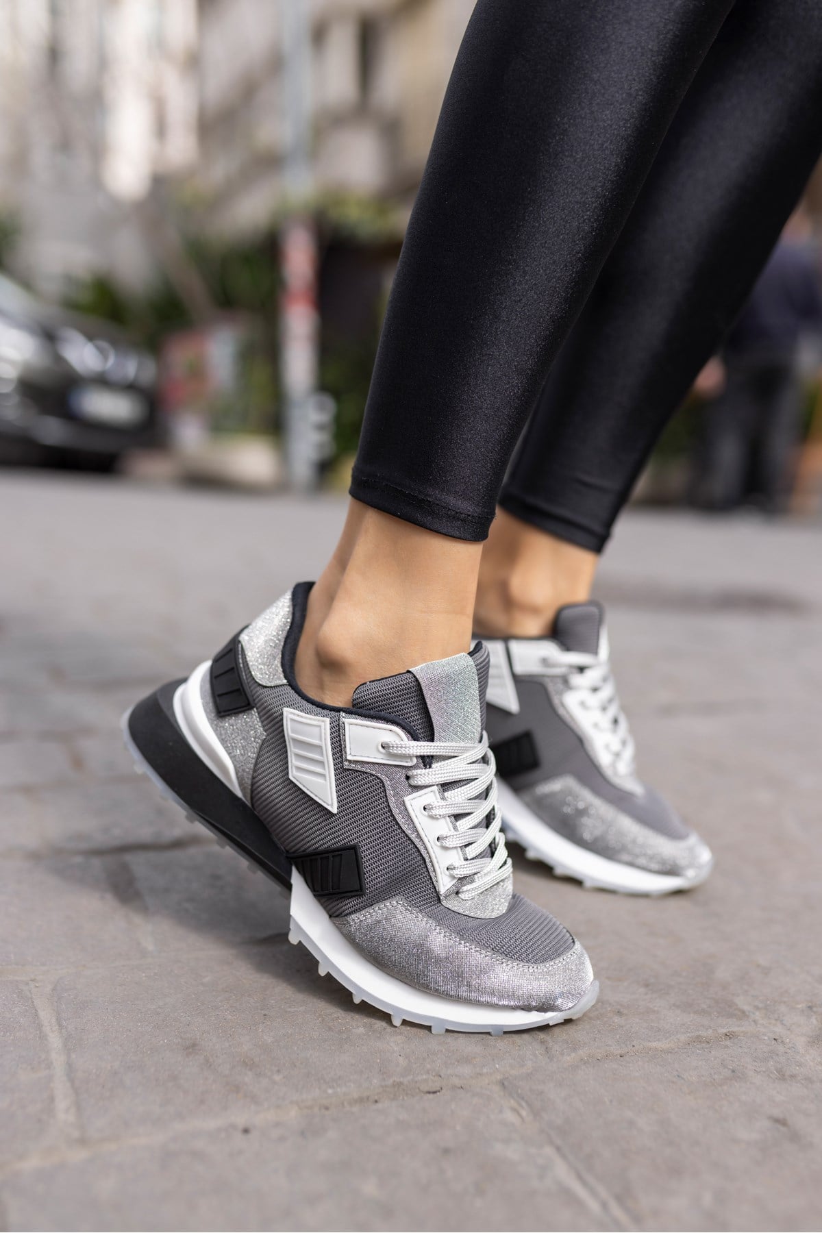 EVORA KADİN PLATIN SİMLİ SNEAKER